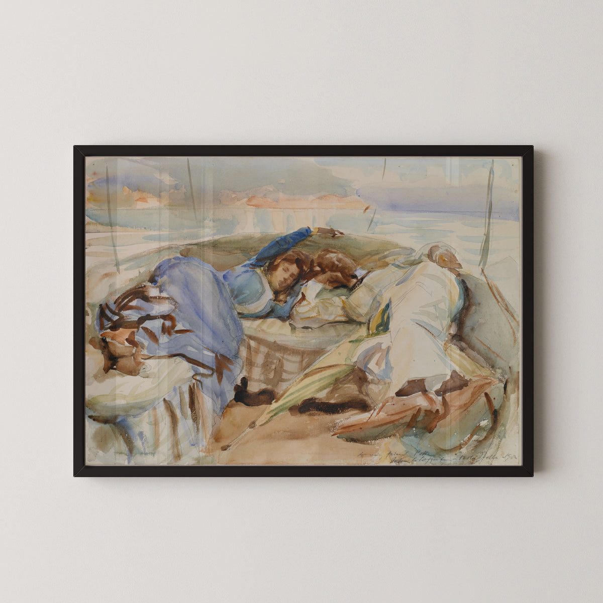 John Singer Sargent — Two Figures in a Boat, Isola Bella, Italy | Fine Art Print