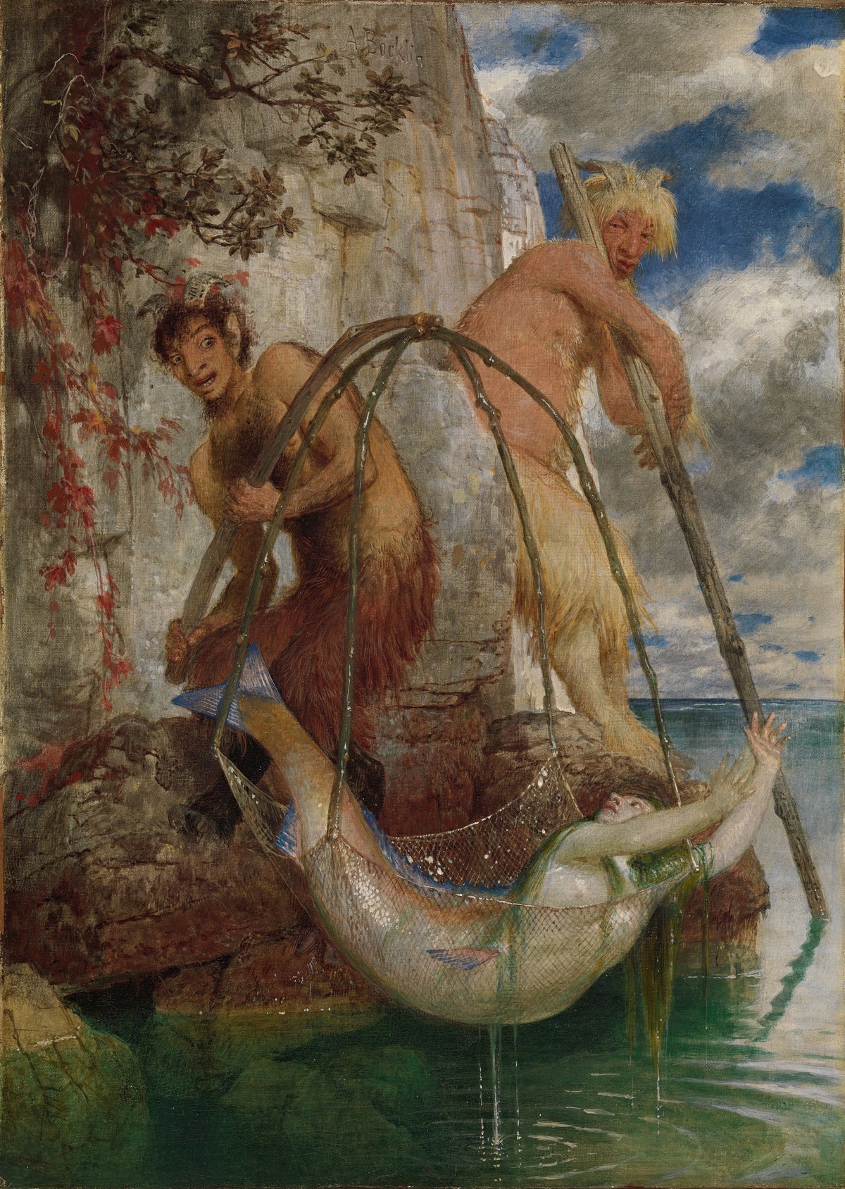 Arnold Böcklin — Two Fishing Pans | Symbolist Art Print