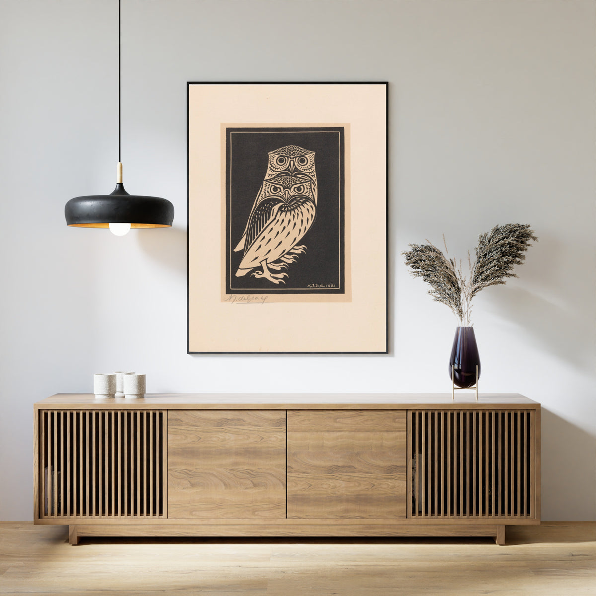 Julie de Graag — Two Owls | Woodcut Print