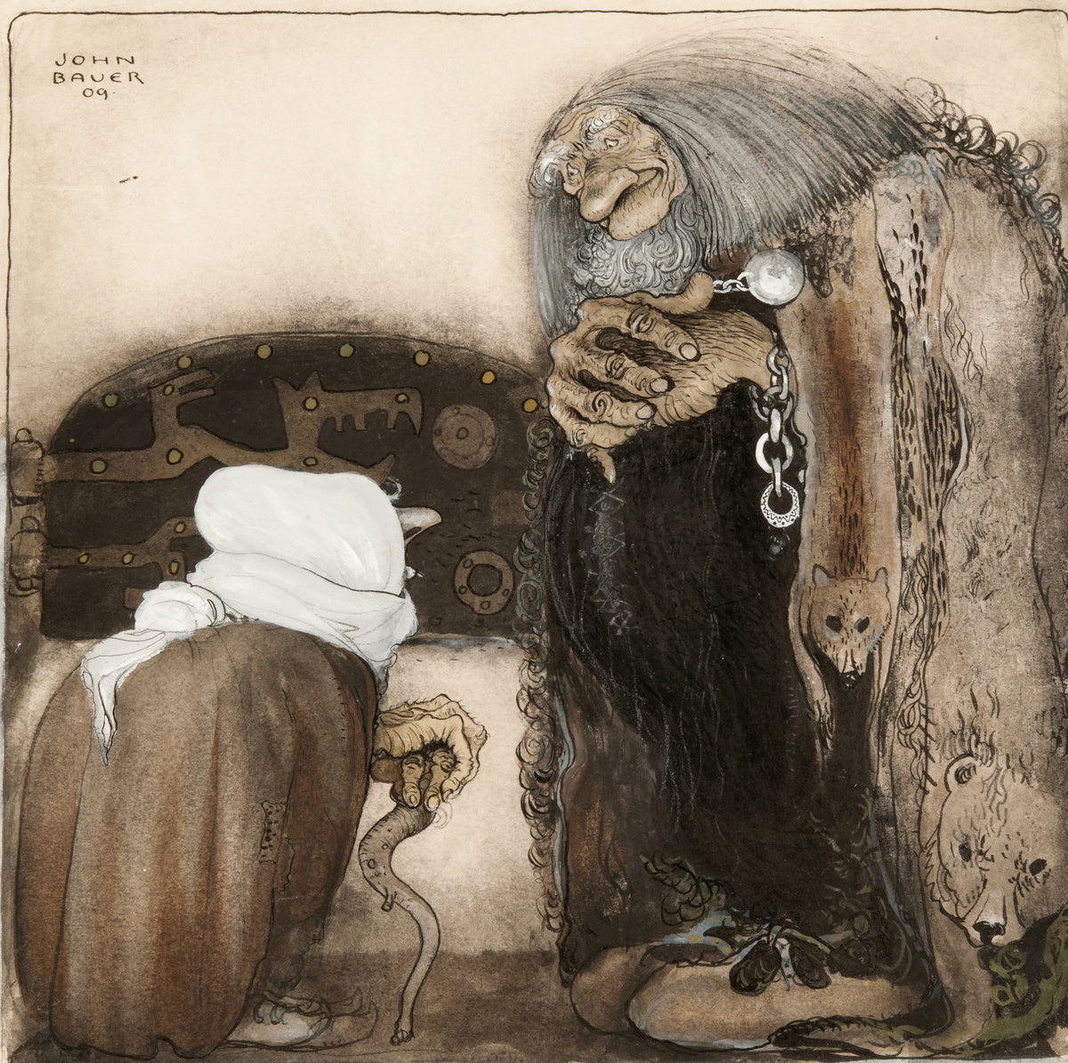 John Bauer — Two Trolls | Fairy Tale Illustration Print