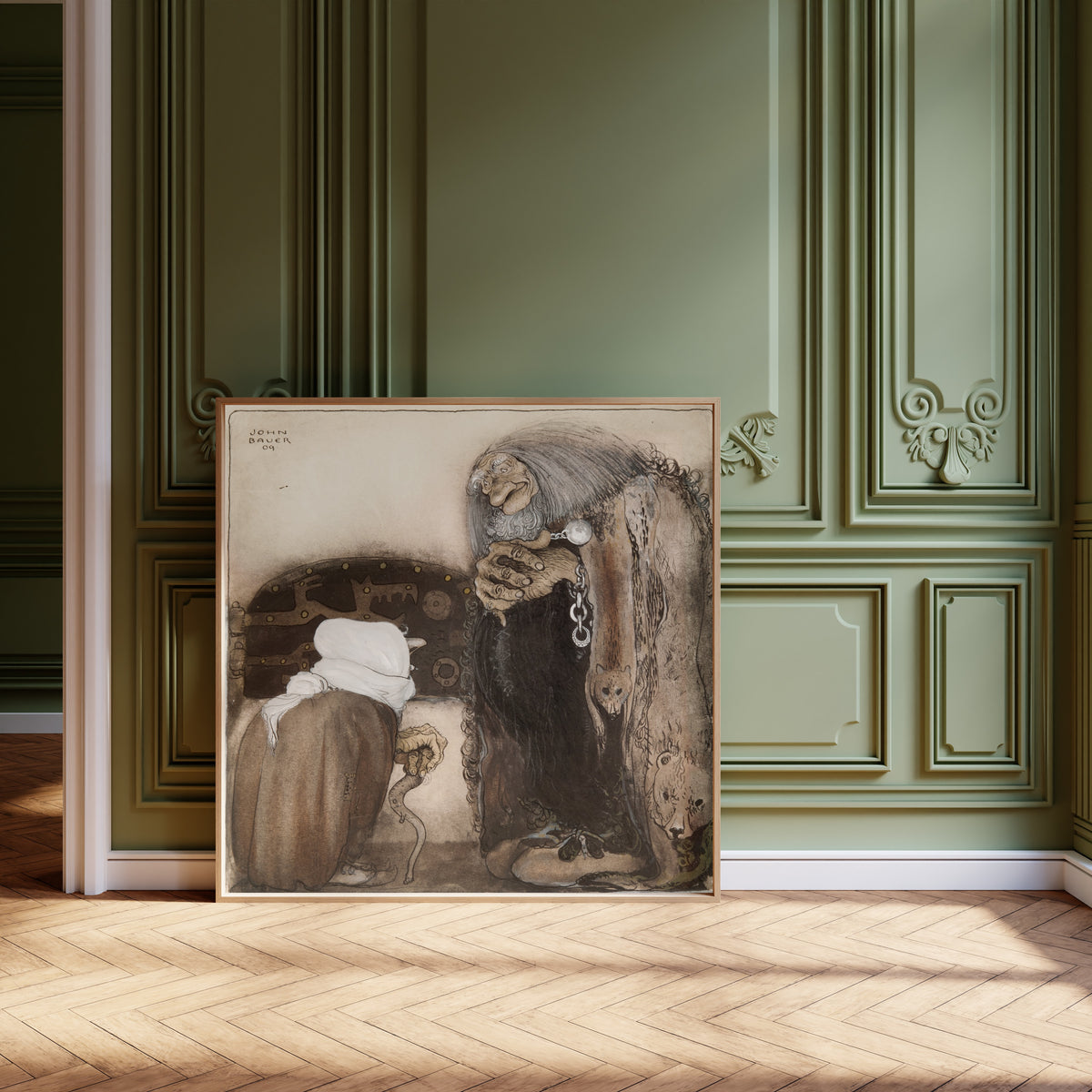 John Bauer — Two Trolls | Fairy Tale Illustration Print