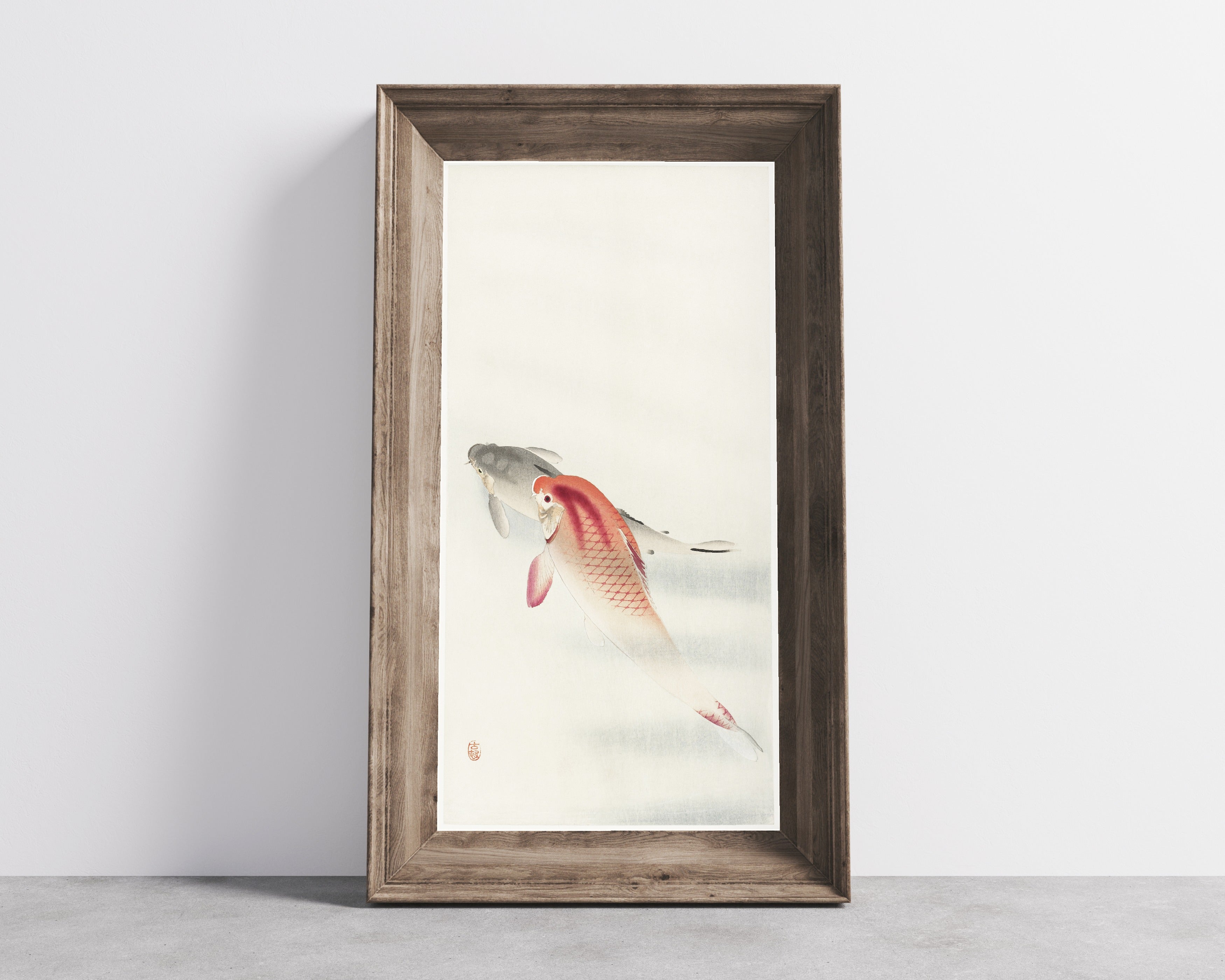 Ohara Koson — Two Carp | Japanese Bird & Flower Woodblock Print