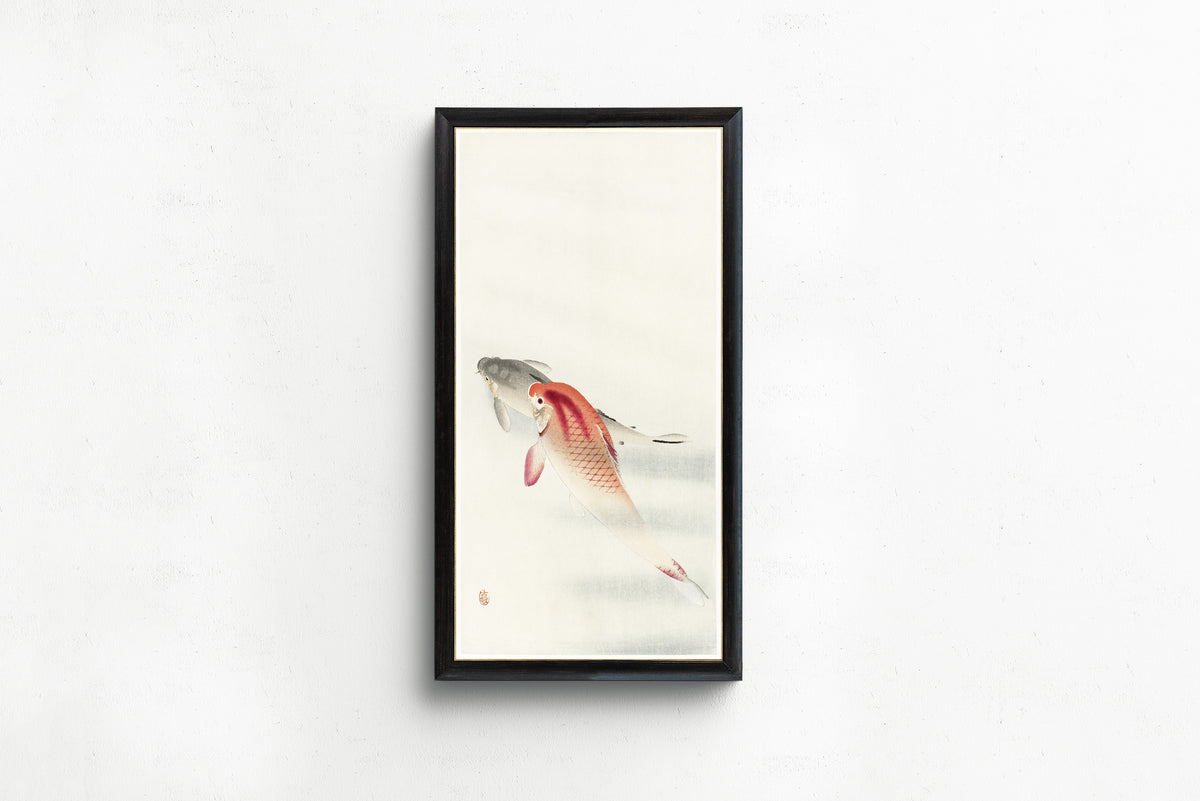 Ohara Koson — Two Carp | Japanese Bird & Flower Woodblock Print