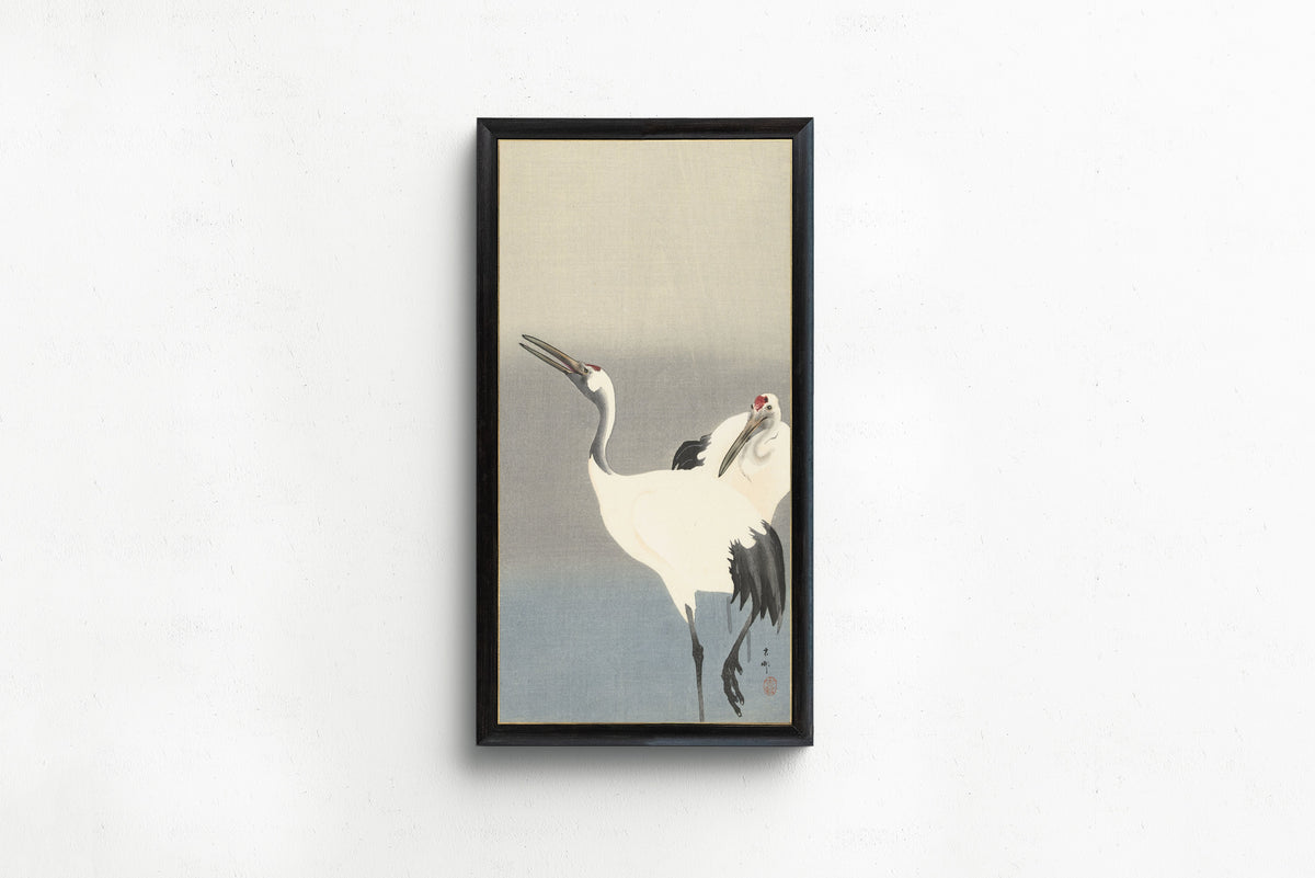 Ohara Koson — Two Cranes | Japanese Bird & Flower Woodblock Print