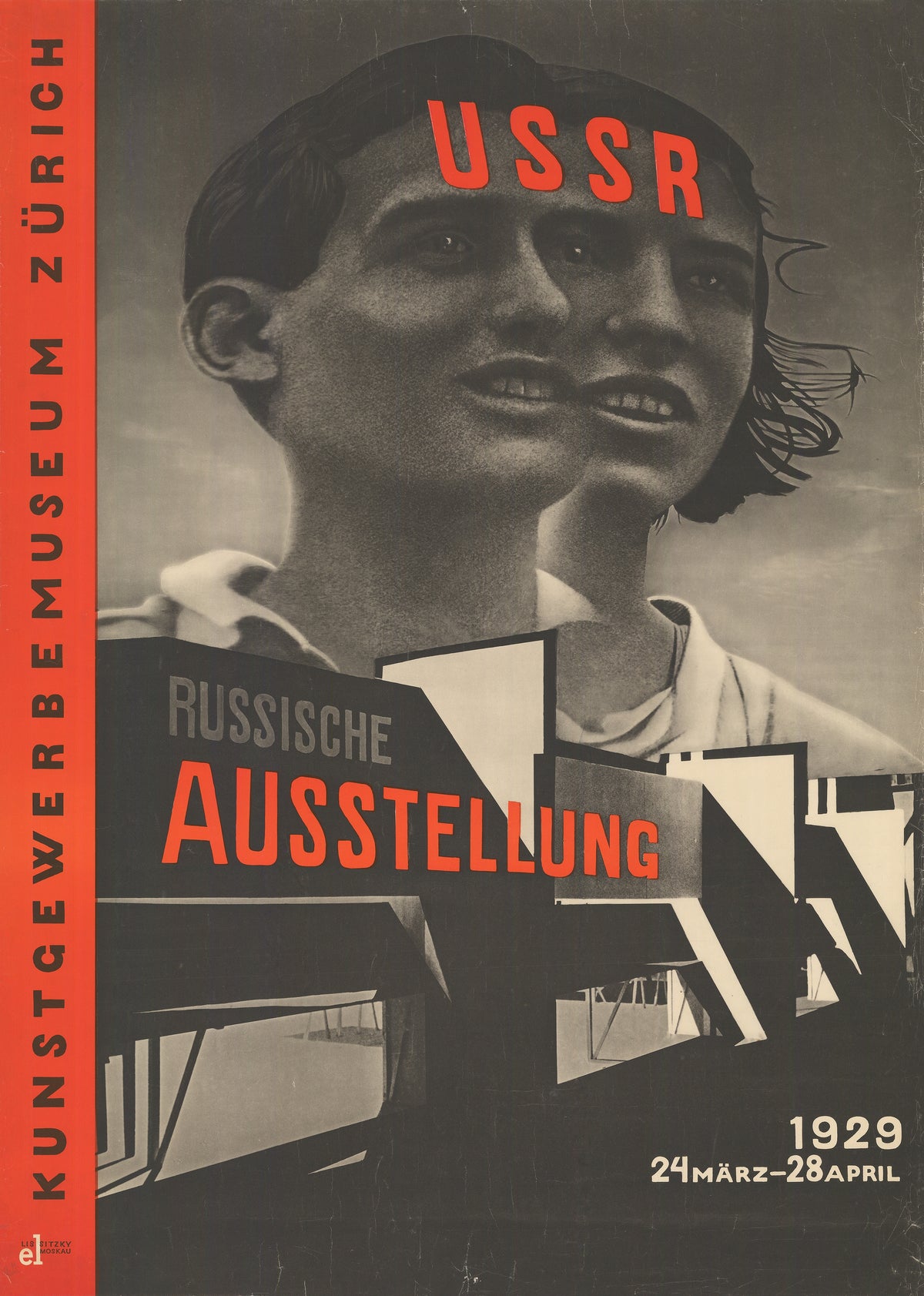El Lissitzky — USSR Russian Exhibition, Kunstgewerbemuseum Zurich | Soviet Constructivist Poster Print