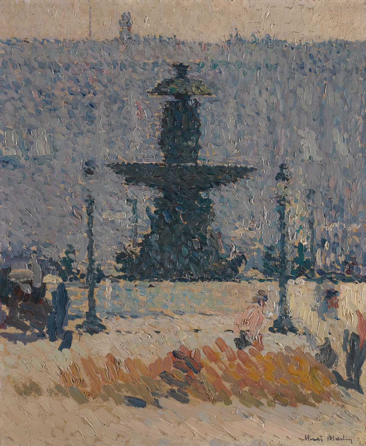 Henri Martin — Une des fontaines de la place de la Concorde à Paris | Pointillist Landscape Print