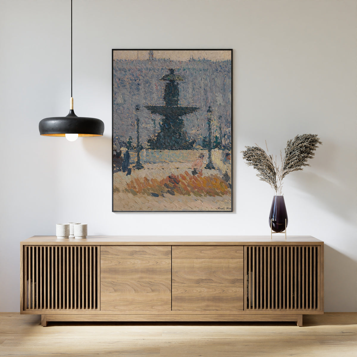 Henri Martin — Une des fontaines de la place de la Concorde à Paris | Pointillist Landscape Print