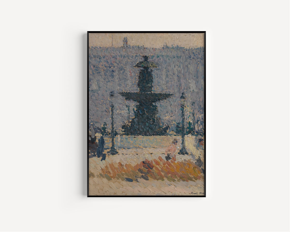Henri Martin — Une des fontaines de la place de la Concorde à Paris | Pointillist Landscape Print