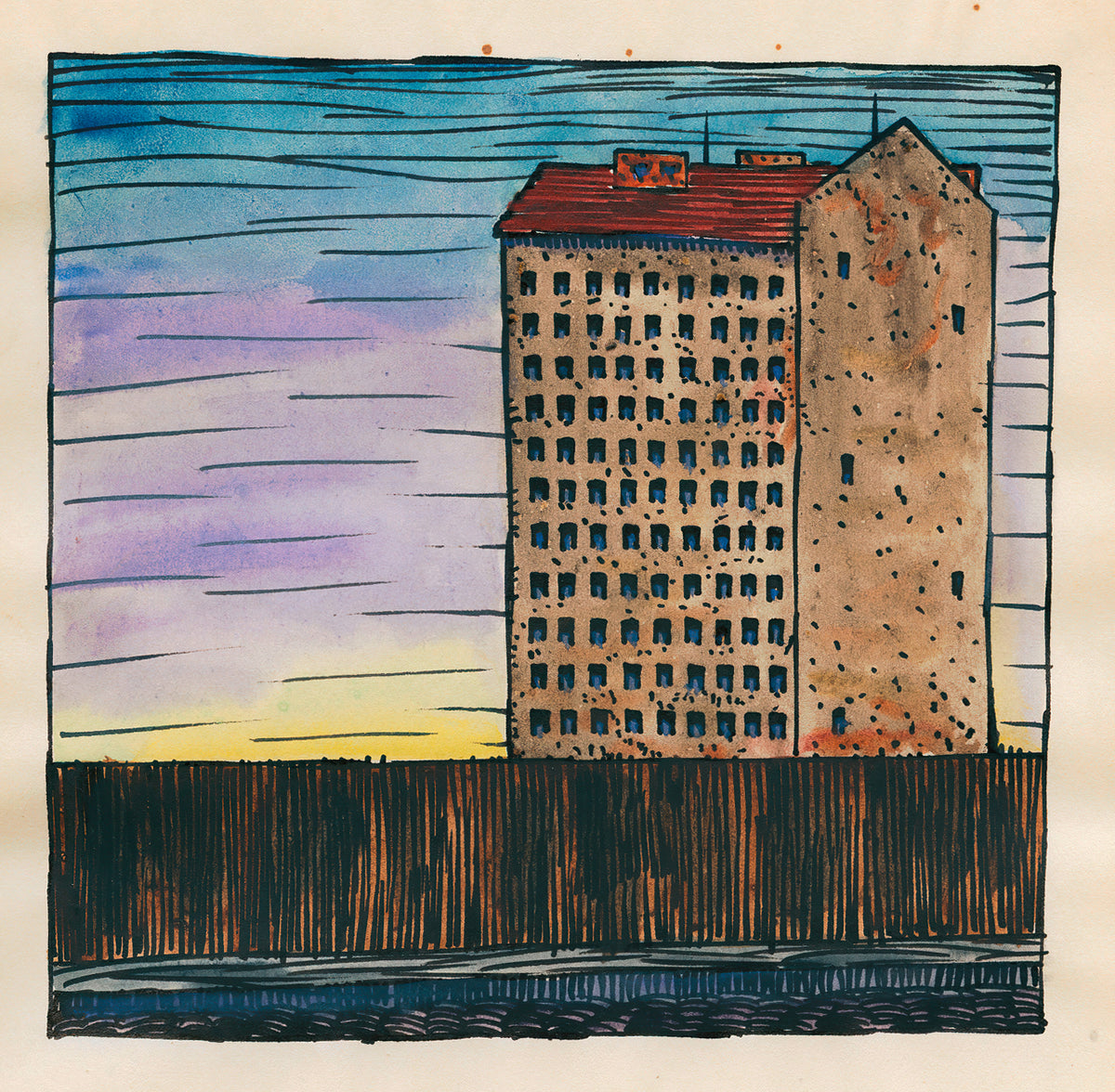 Karl Wiener — Untitled (Apartment Block) | Modernist Landscape Print