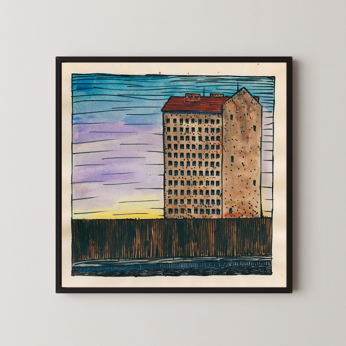 Karl Wiener — Untitled (Apartment Block) | Modernist Landscape Print