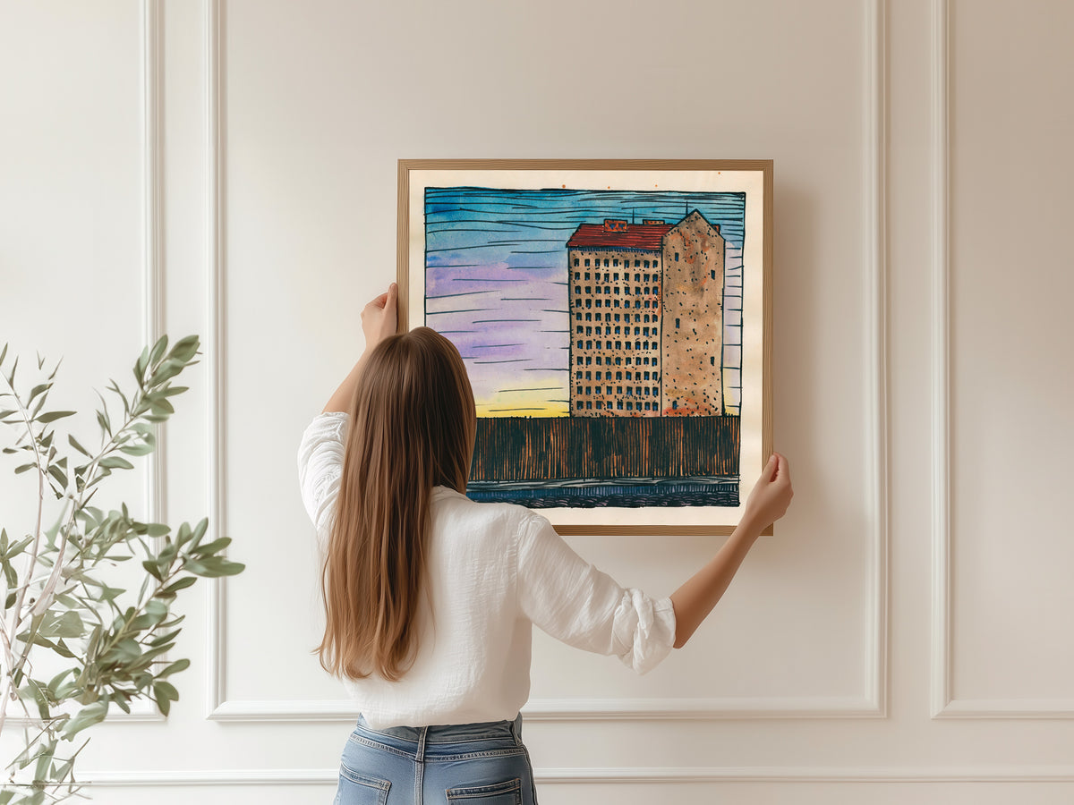 Karl Wiener — Untitled (Apartment Block) | Modernist Landscape Print
