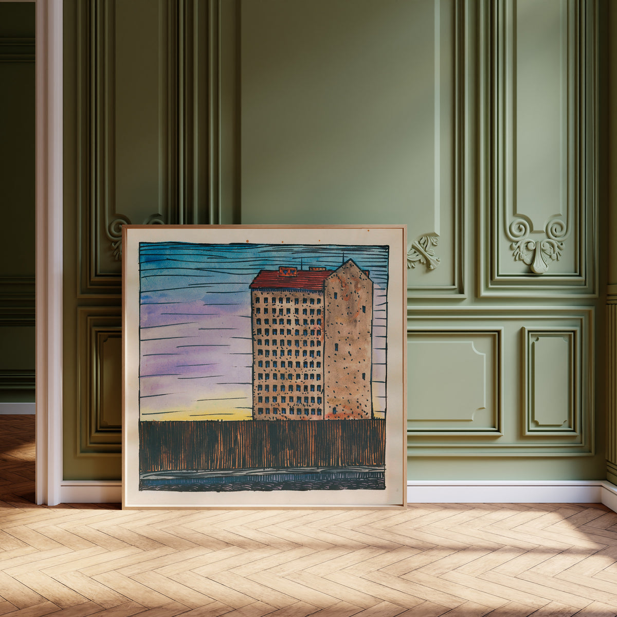 Karl Wiener — Untitled (Apartment Block) | Modernist Landscape Print