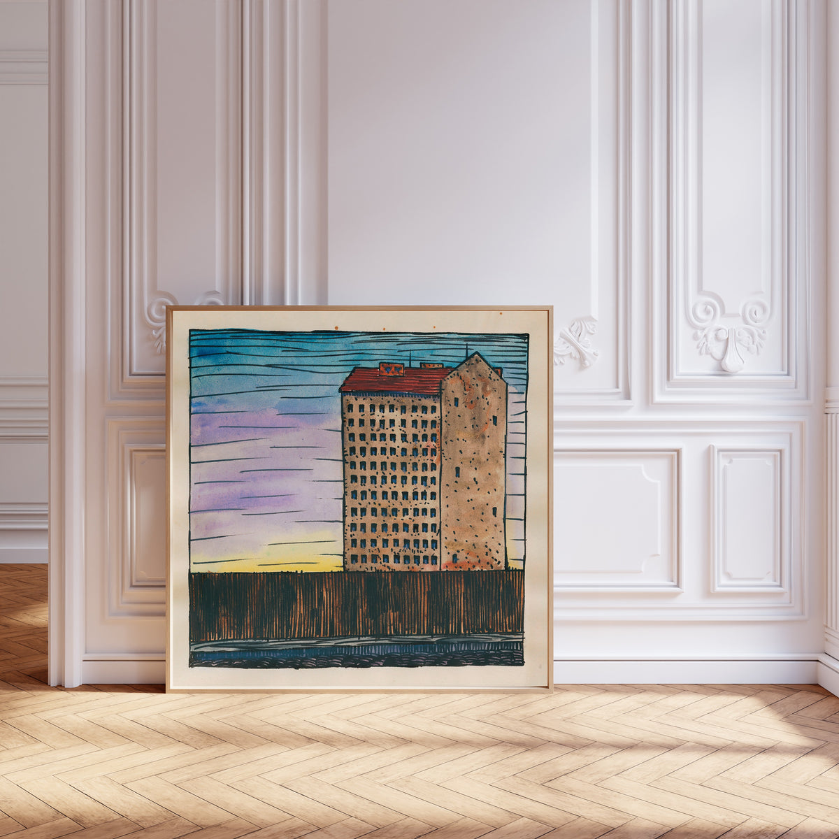 Karl Wiener — Untitled (Apartment Block) | Modernist Landscape Print