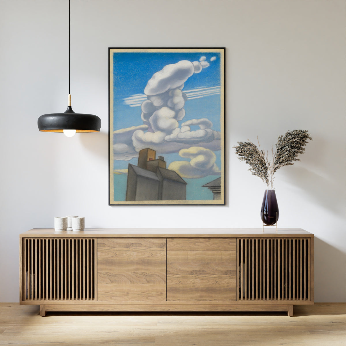 Karl Wiener — Untitled (Clouds over Rooftops) | Modernist Landscape Print