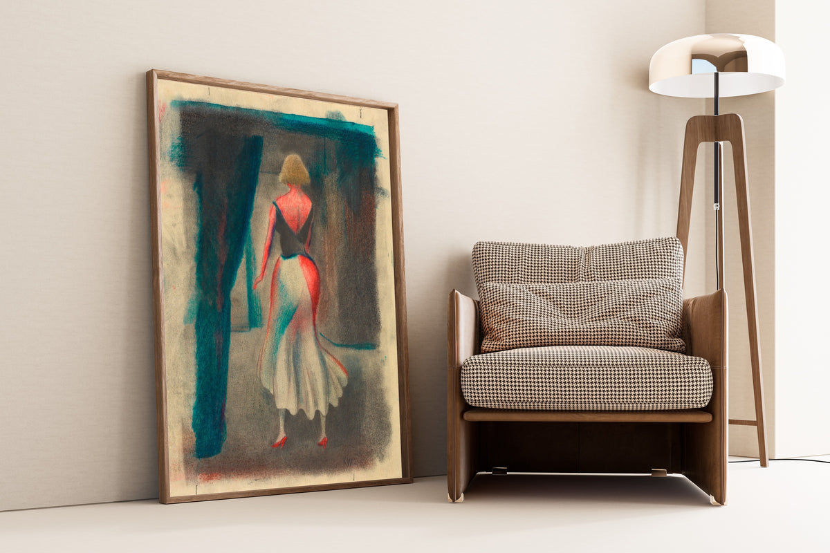 Karl Wiener — Untitled (Female Figure Seen from Behind) | Expressionist Art Print