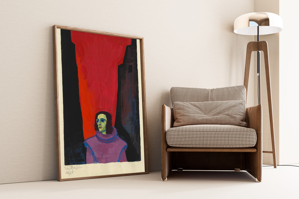 Karl Wiener — Untitled II (Figure in a Mauve Roll-Neck) | Expressionist Art Print