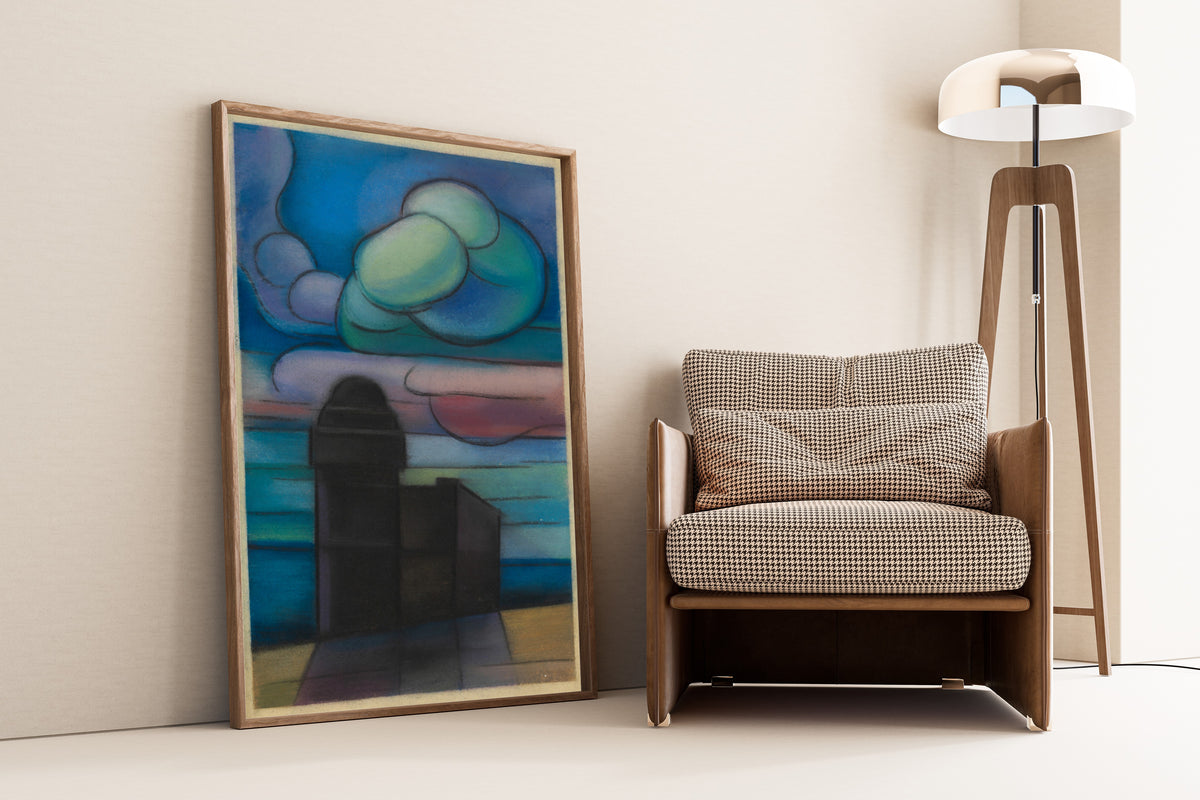 Karl Wiener — Untitled III (Domed Tower under Clouds) | Modernist Landscape Print