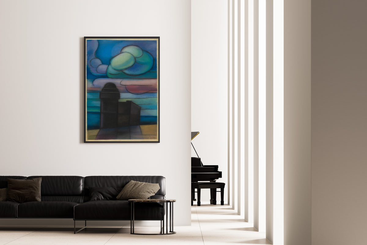Karl Wiener — Untitled III (Domed Tower under Clouds) | Modernist Landscape Print