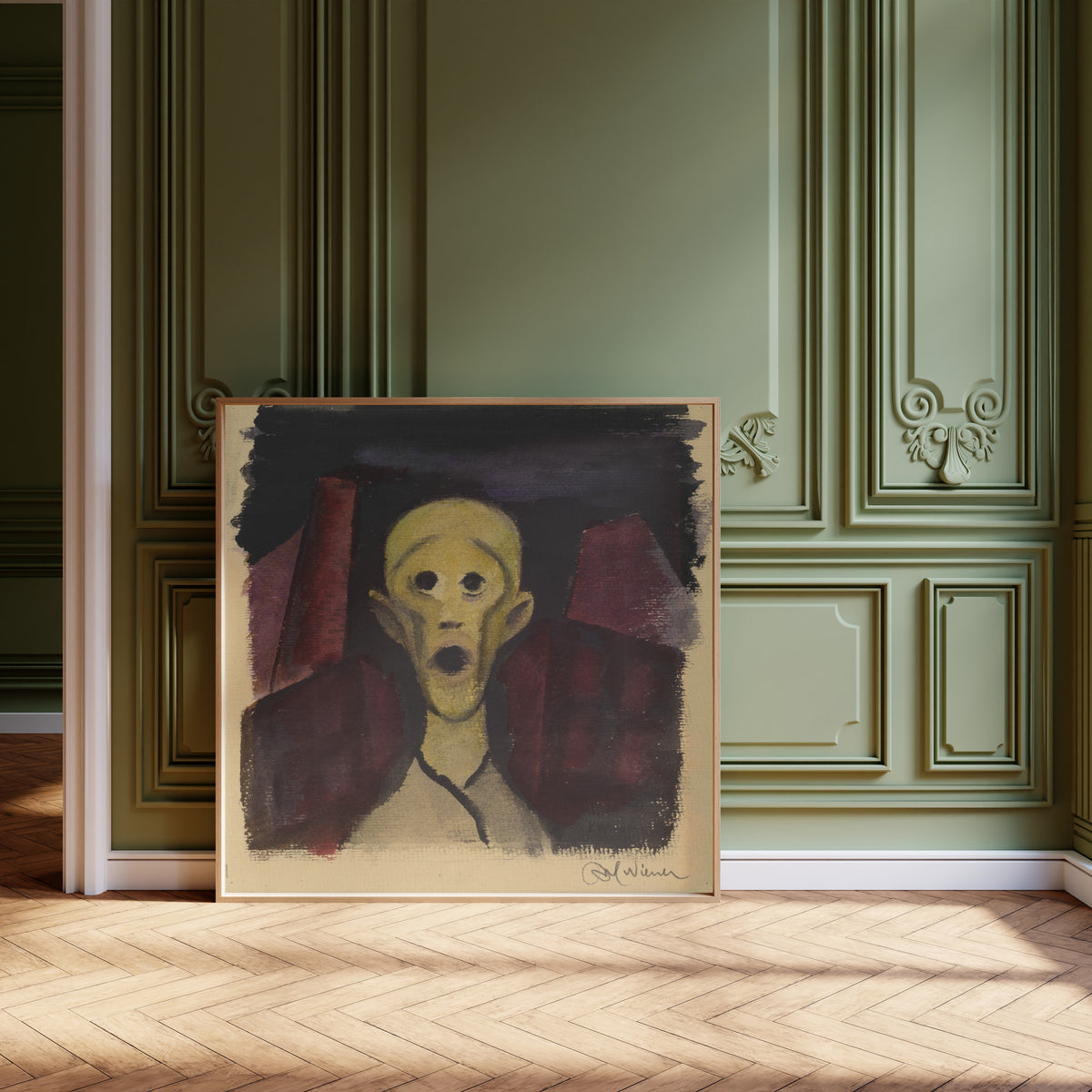 Karl Wiener — Untitled (Open-Mouthed Head) | Expressionist Art Print