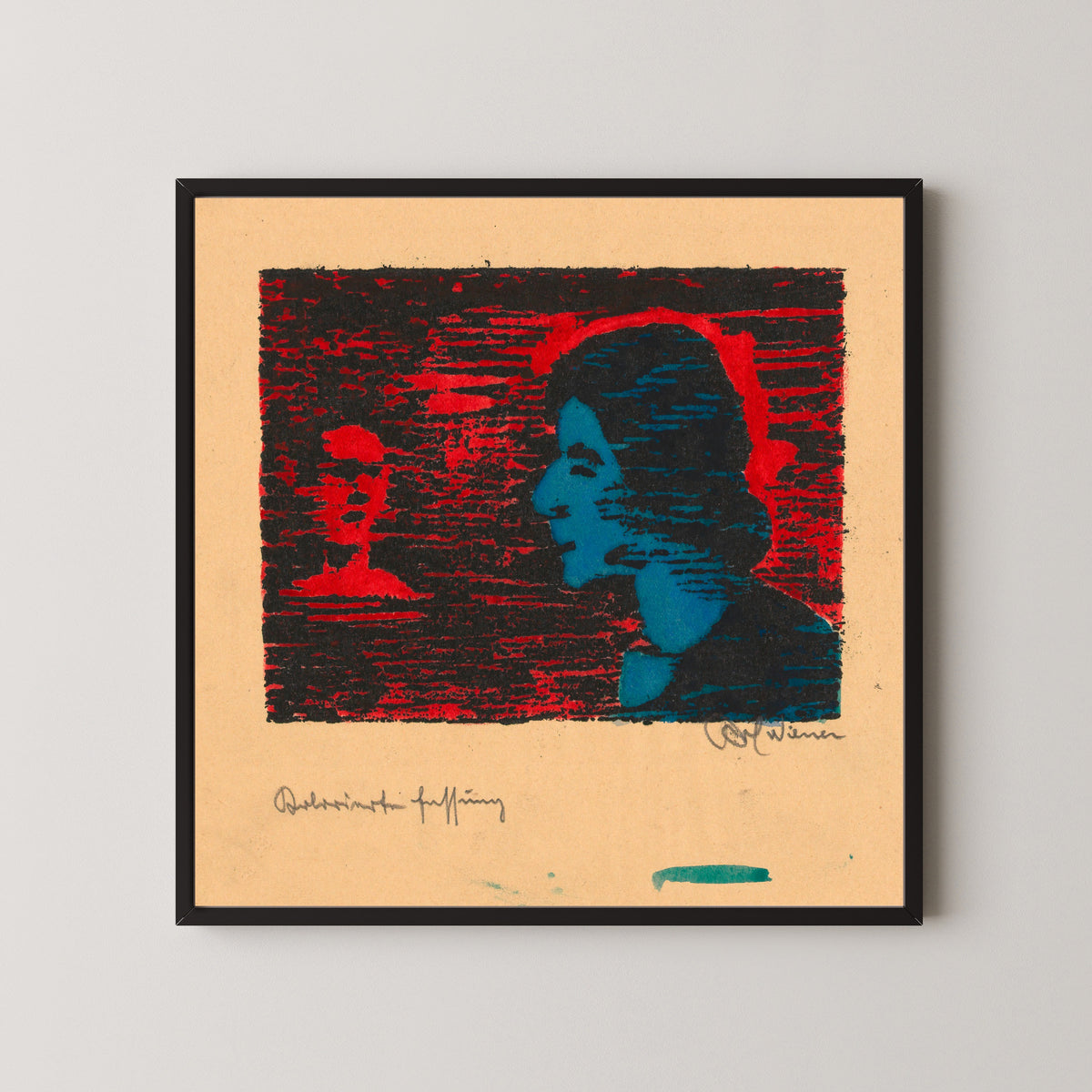 Karl Wiener — Untitled (Portrait of a Woman in Blue Profile) | Expressionist Art Print