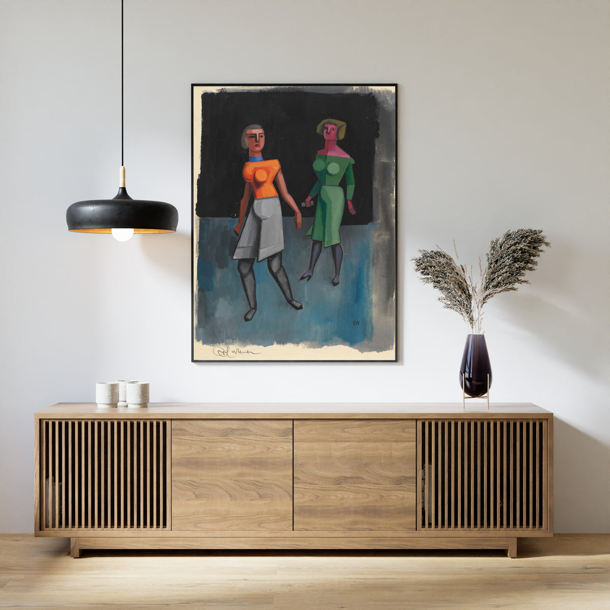 Karl Wiener — Untitled V (Two Women in Orange and Green) | Modernist Art Print