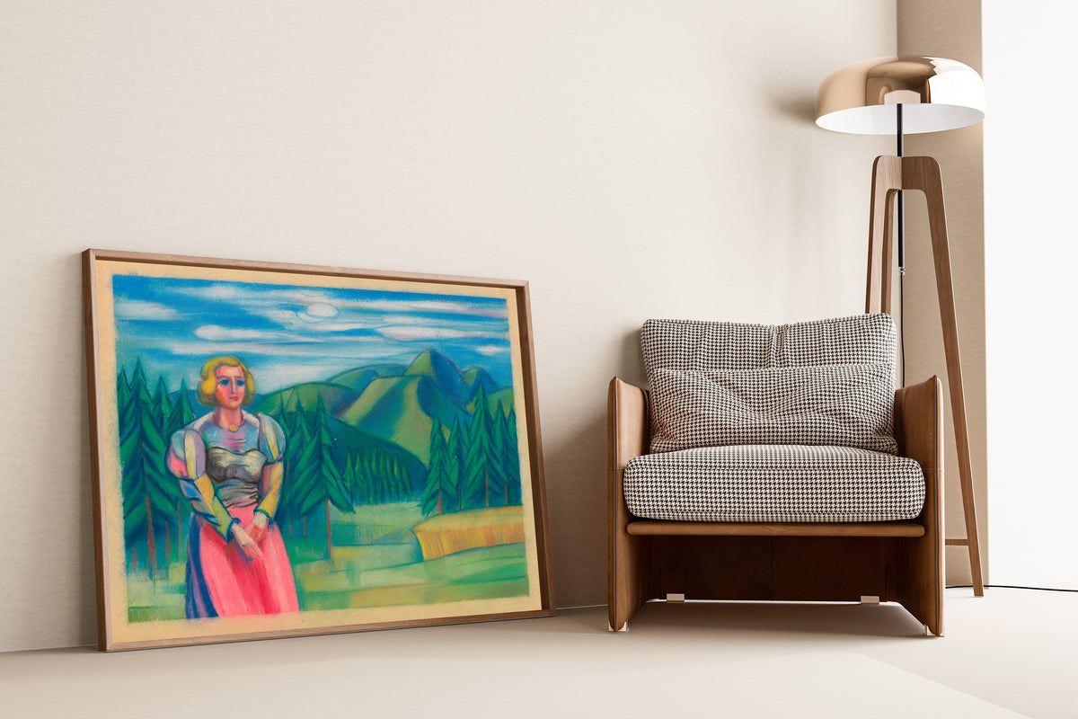 Karl Wiener — Untitled V (Woman before a Pine Forest) | Expressionist Art Print