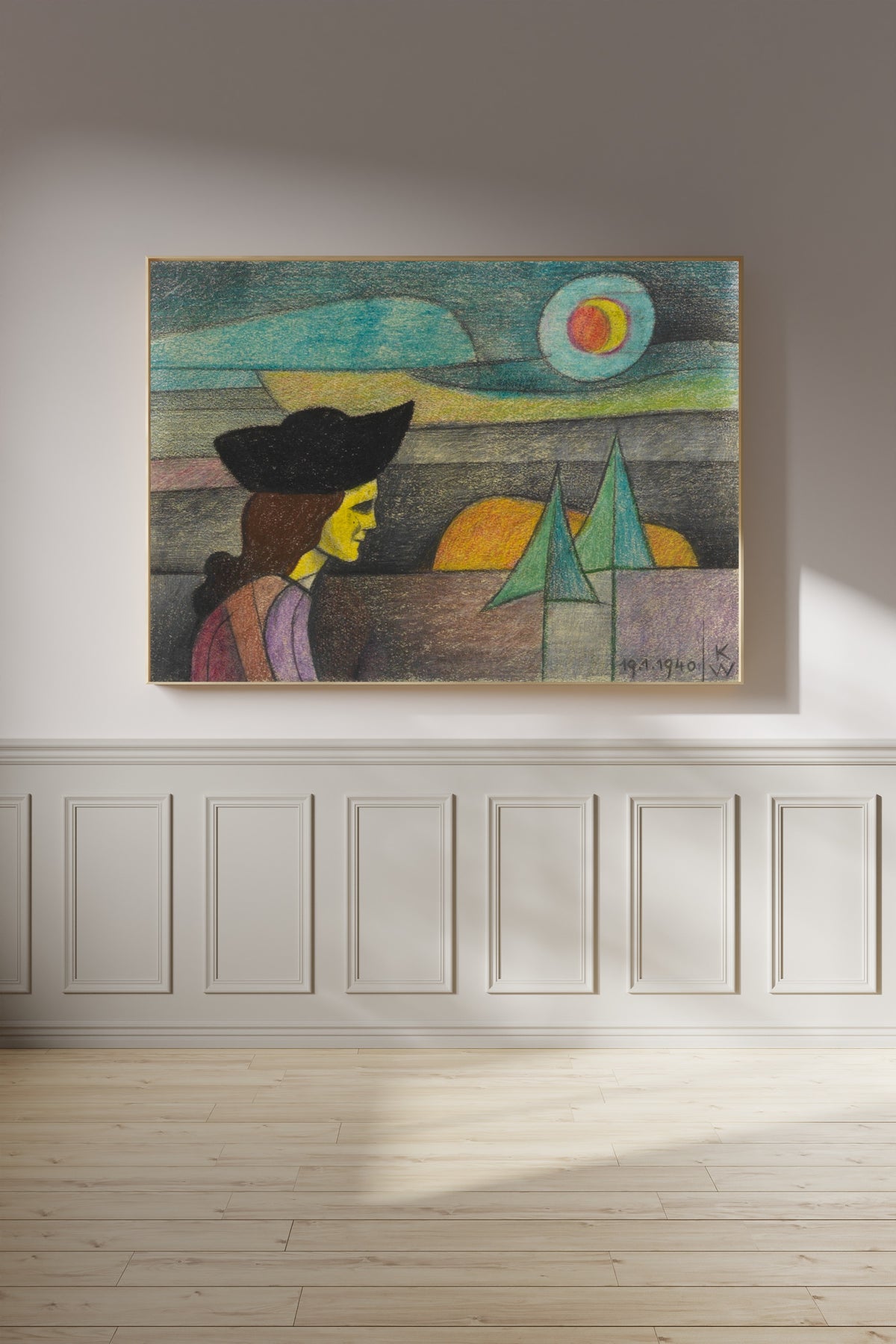 Karl Wiener — Untitled (Woman with a Black Hat) | Expressionist Art Print