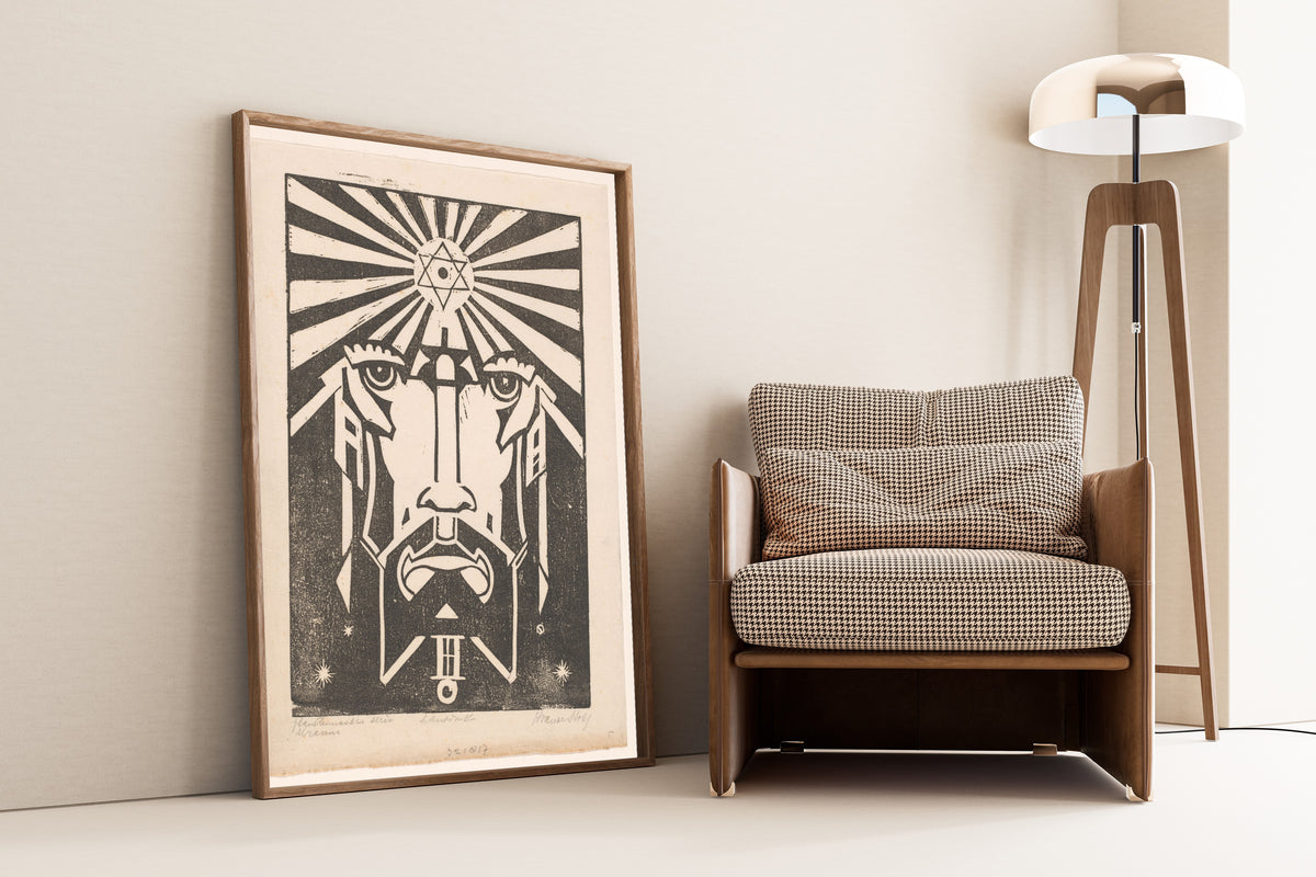 Henri van der Stok — Uranus | Art Deco Woodcut Print
