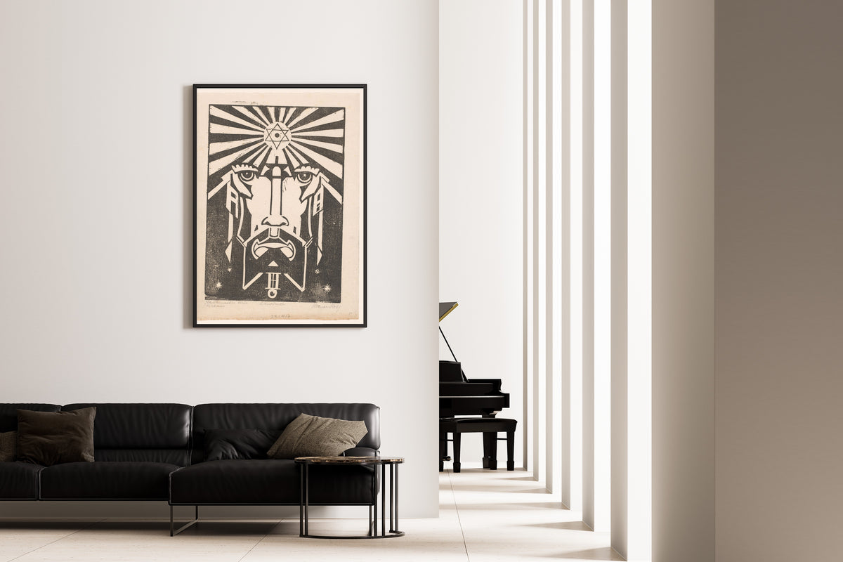 Henri van der Stok — Uranus | Art Deco Woodcut Print