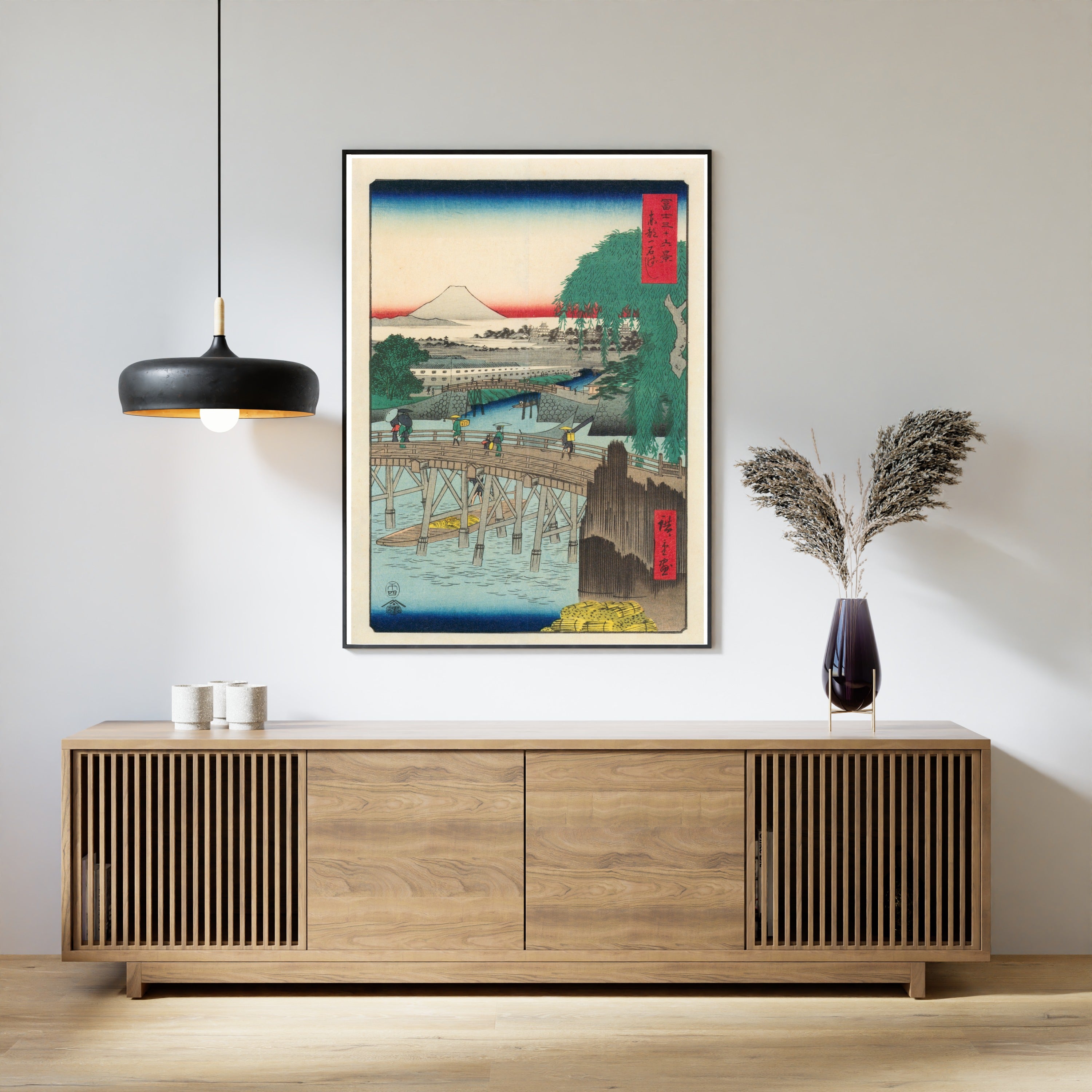 Utagawa Hiroshige — Ichikoku Bridge in the Eastern Capital | Japanese Woodblock Print (Ukiyo-e)
