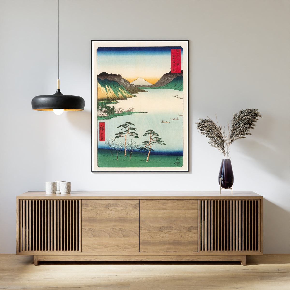 Utagawa Hiroshige — Lake Suwa in Shinano Province | Japanese Woodblock Print (Ukiyo-e)