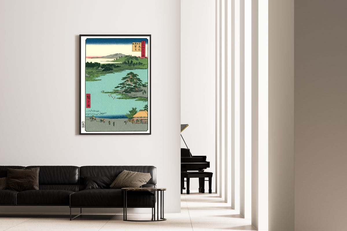 Utagawa Hiroshige — “Robe-Hanging Pine” at Senzoku no ike | Japanese Woodblock Print (Ukiyo-e)