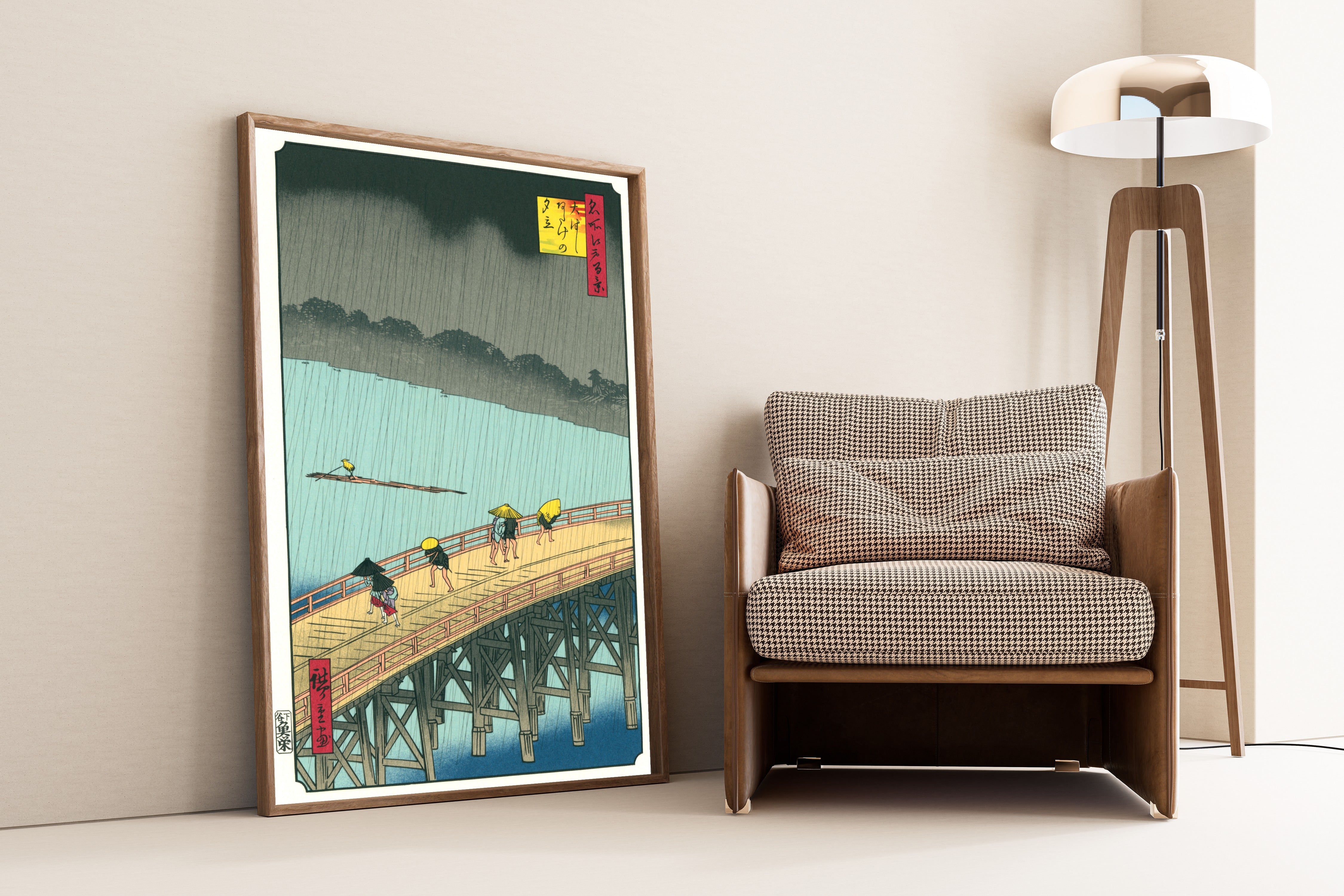 Utagawa Hiroshige — Sudden Shower over Shin-Ōhashi Bridge and Atake | Japanese Woodblock Print (Ukiyo-e)