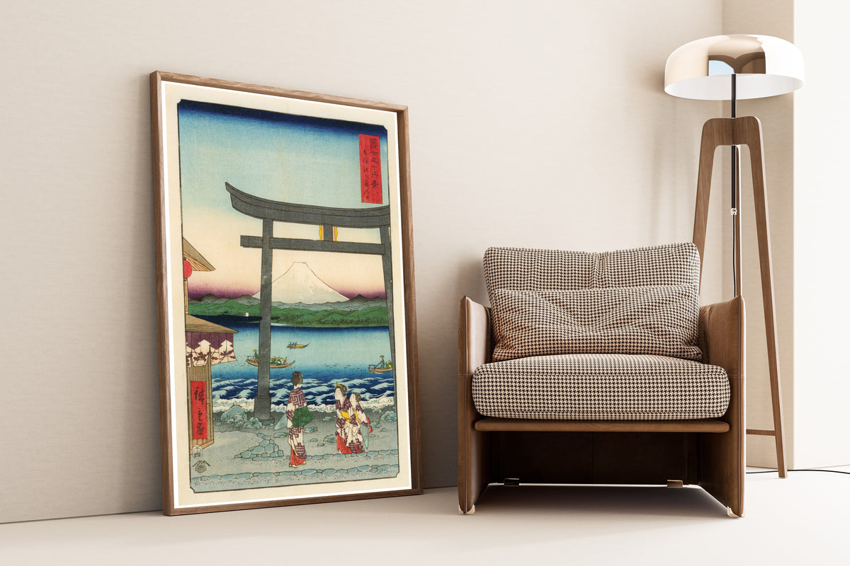 Utagawa Hiroshige — The Entrance Gate at Enoshima in Sagami Province | Japanese Woodblock Print (Ukiyo-e)