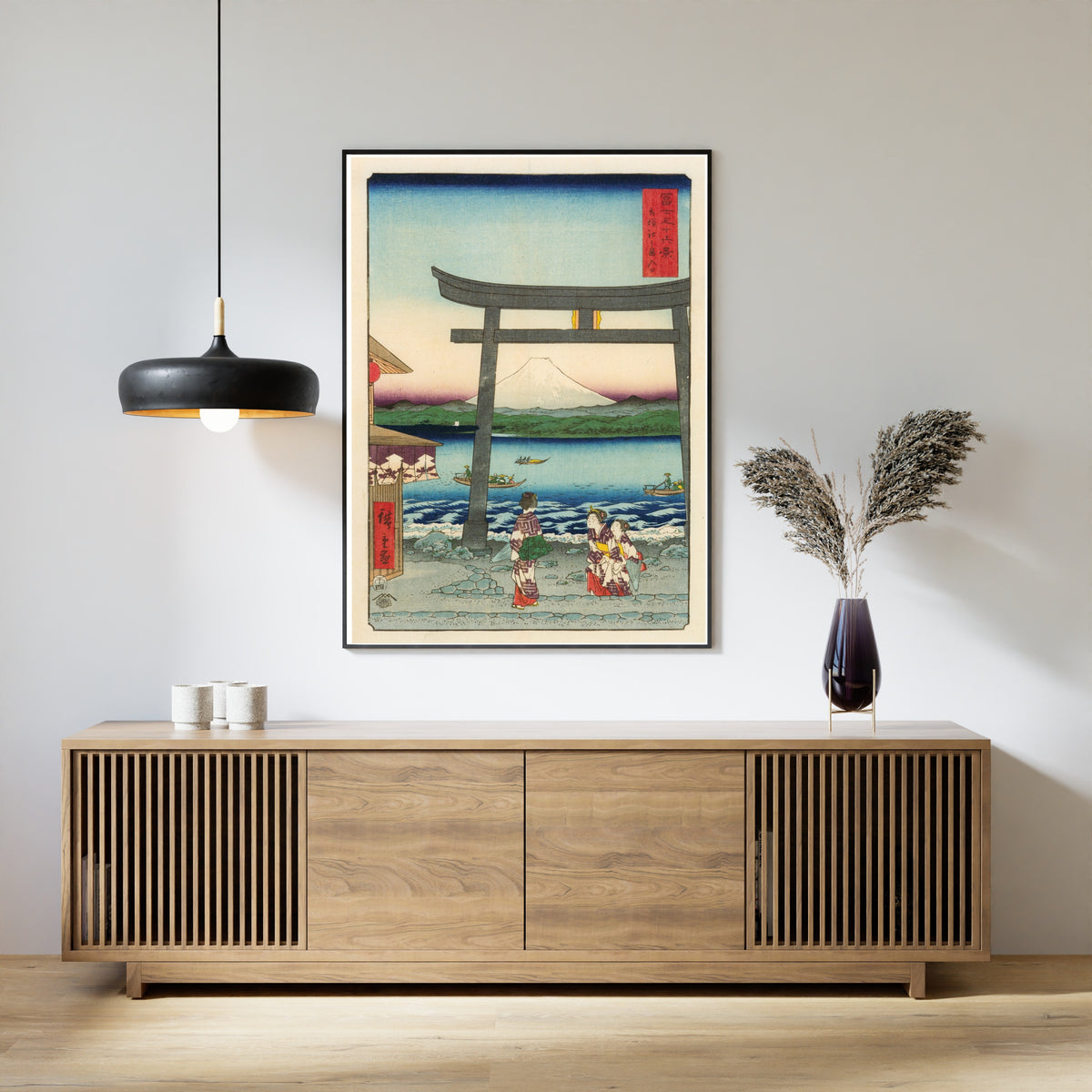 Utagawa Hiroshige — The Entrance Gate at Enoshima in Sagami Province | Japanese Woodblock Print (Ukiyo-e)