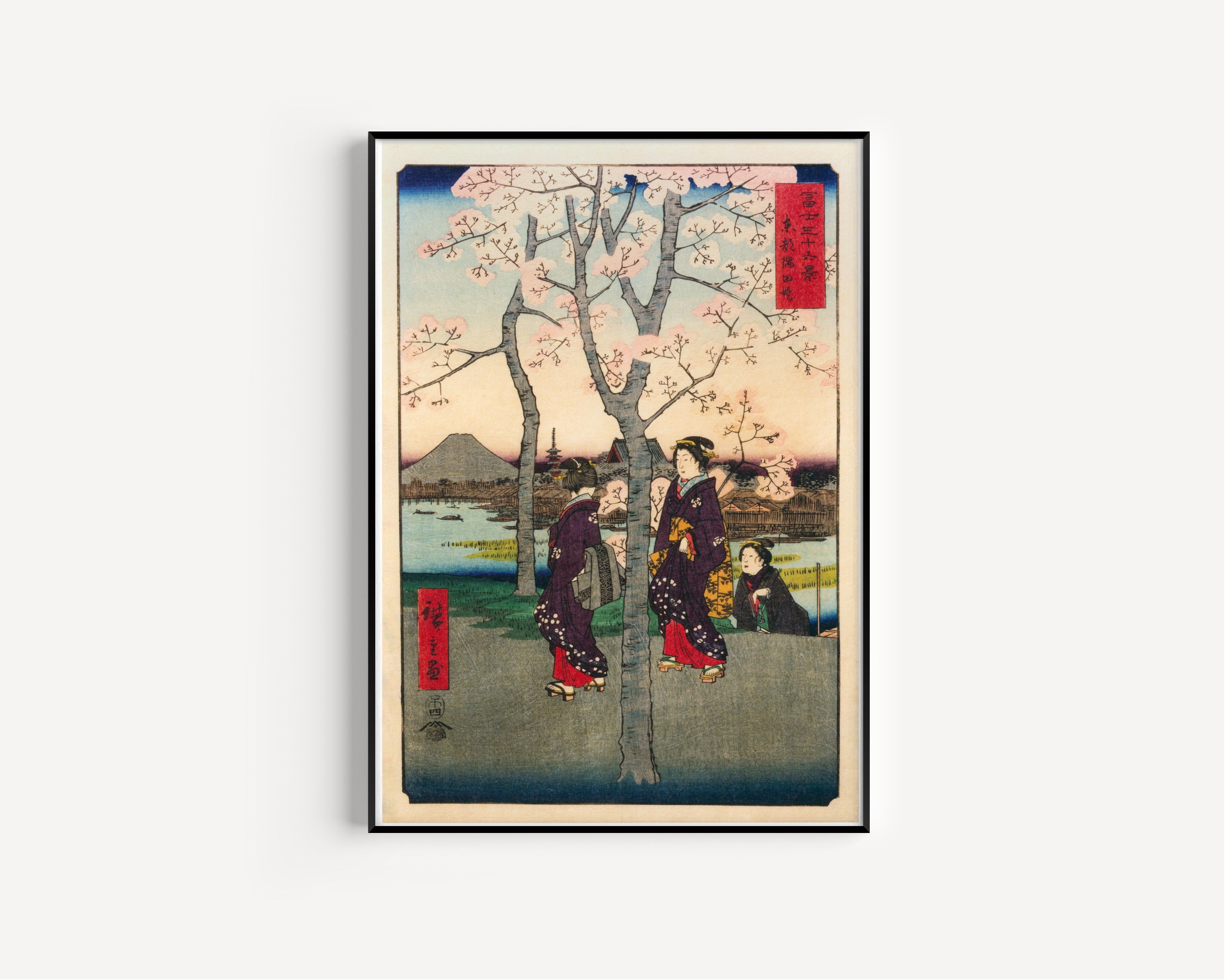 Utagawa Hiroshige — The Sumida Embankment in the Eastern Capital | Japanese Woodblock Print (Ukiyo-e)