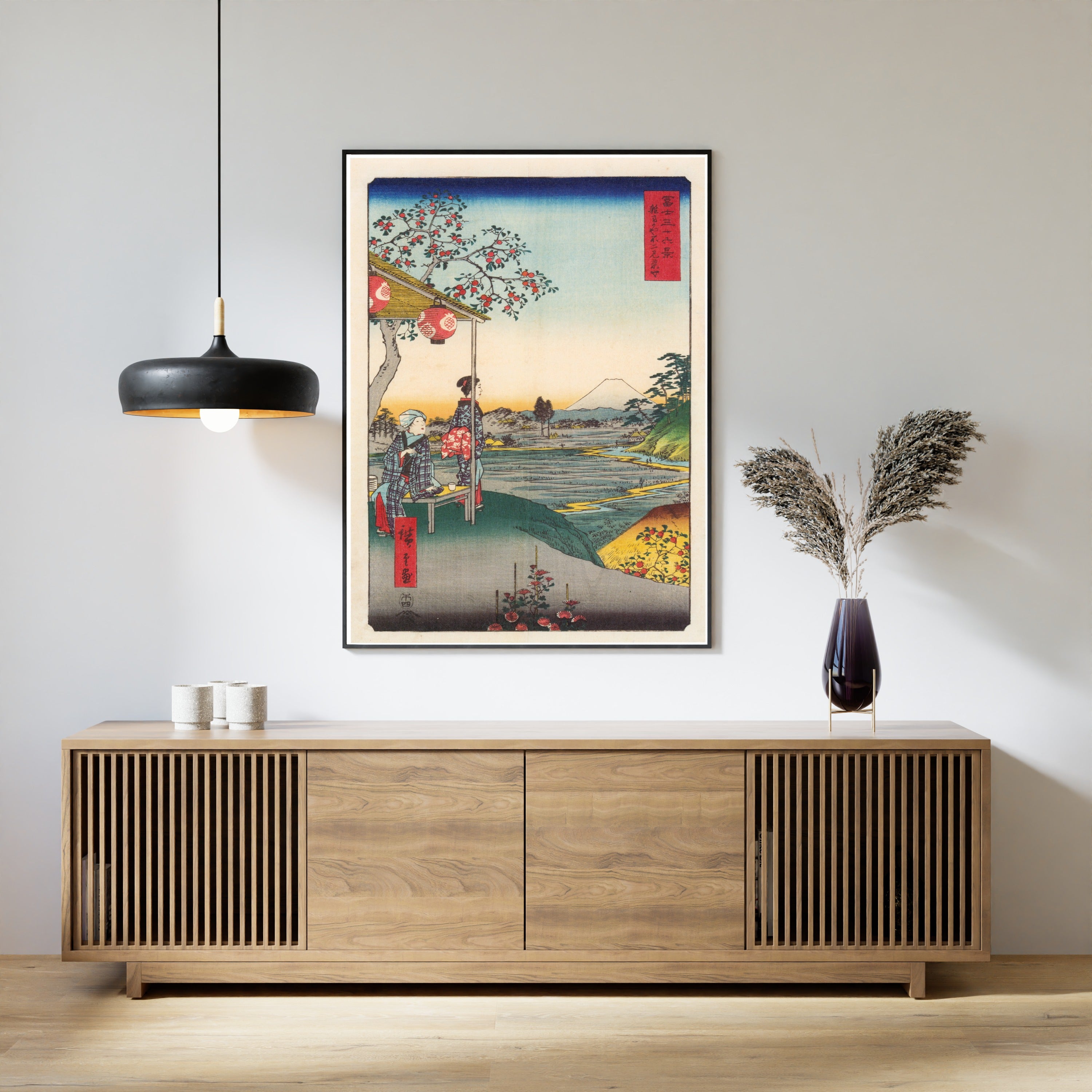 Utagawa Hiroshige — The Teahouse with the View of Mt. Fuji at Zōshigaya | Japanese Woodblock Print (Ukiyo-e)
