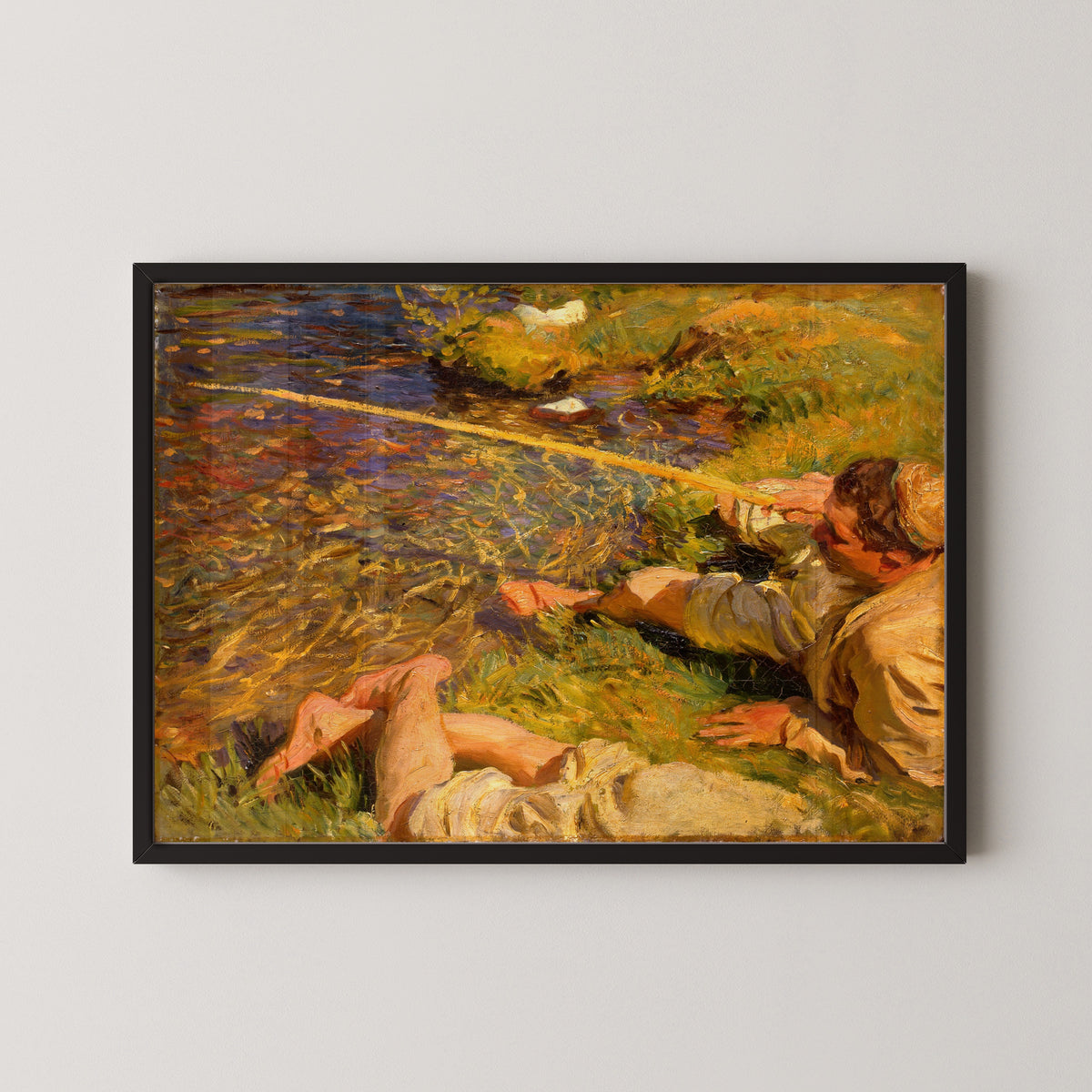 John Singer Sargent — Val d'Aosta: A Man Fishing | Fine Art Print