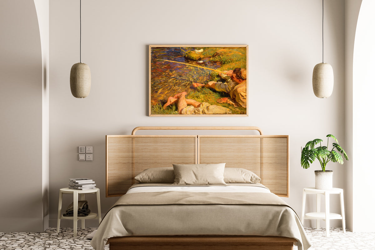 John Singer Sargent — Val d'Aosta: A Man Fishing | Fine Art Print
