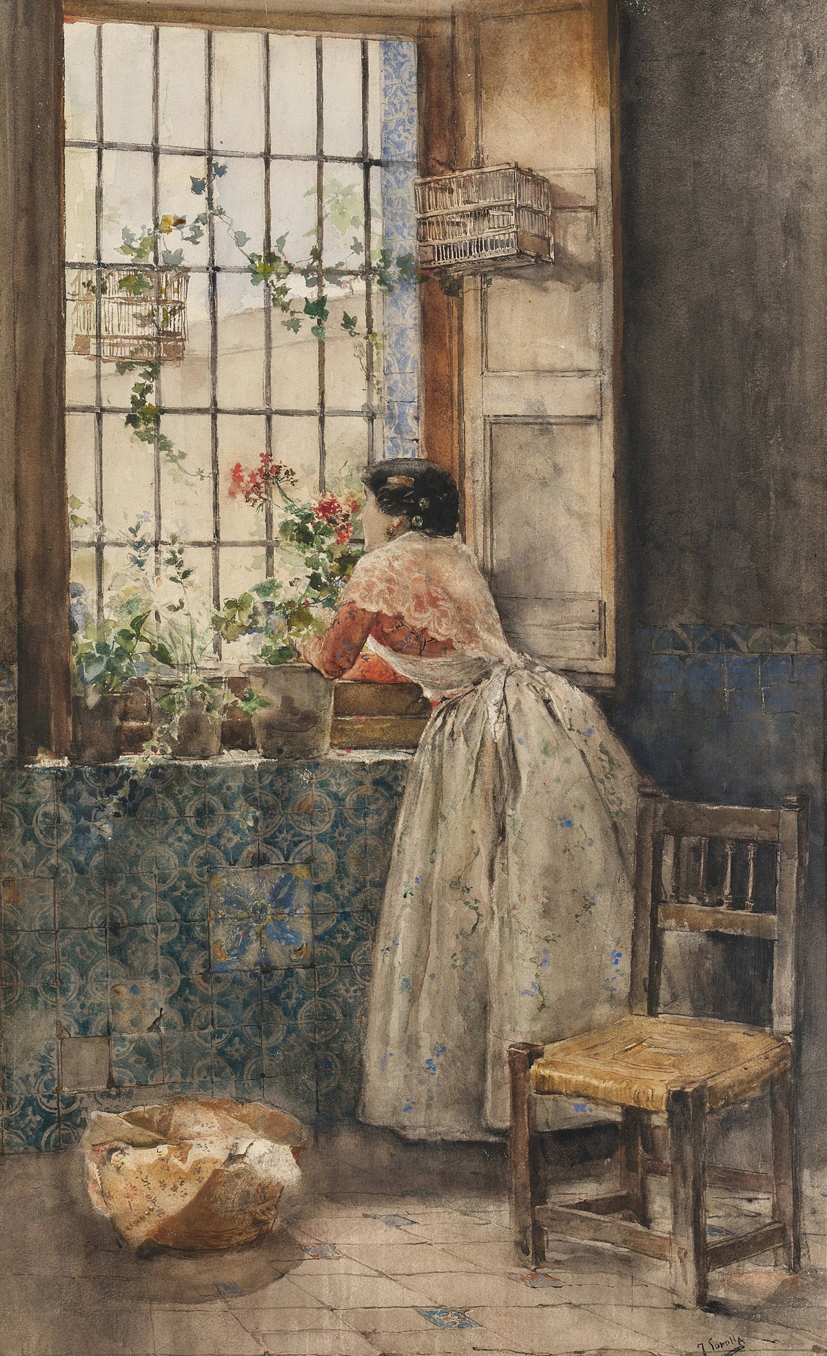Joaquín Sorolla — Valencian Woman at the Window Grille (Valenciana a la reja) | Fine Art Print