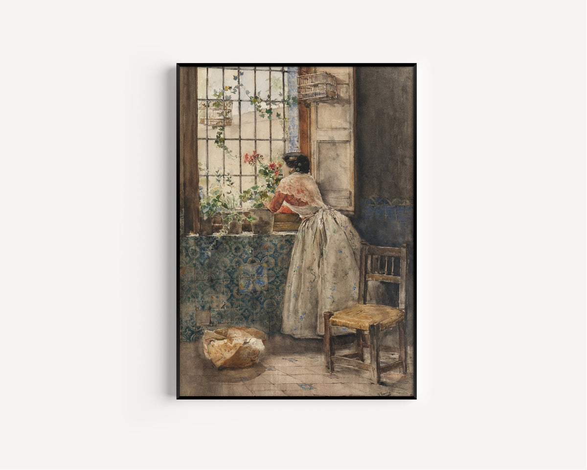 Joaquín Sorolla — Valencian Woman at the Window Grille (Valenciana a la reja) | Fine Art Print