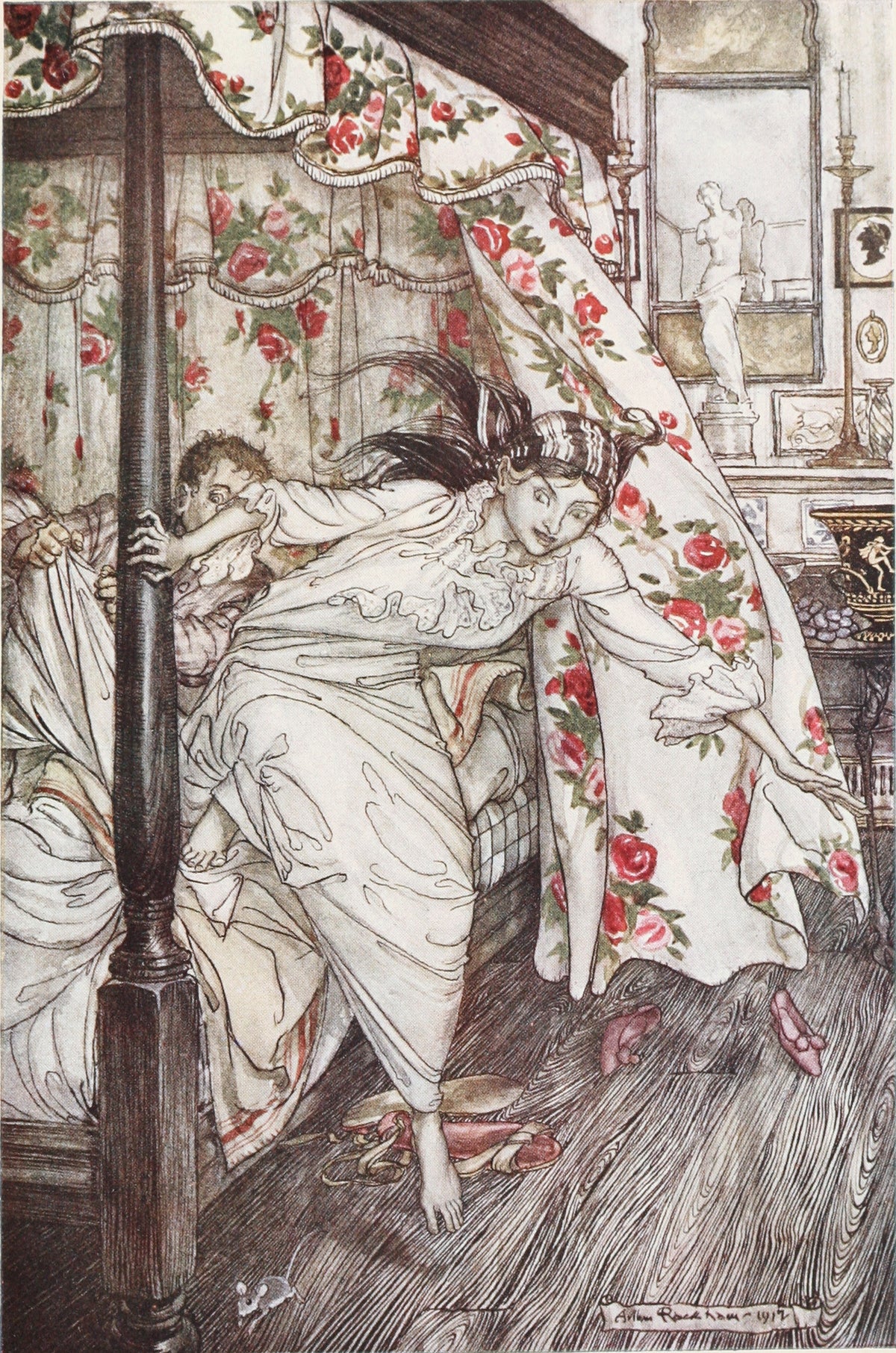 Arthur Rackham — Venus and the Cat | Fable Illustration Print
