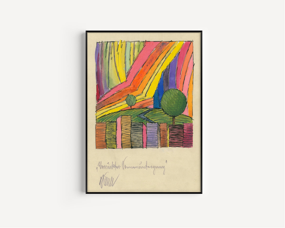 Karl Wiener — Verrückter Sonnenuntergang (Crazy Sunset) | Modernist Landscape Print