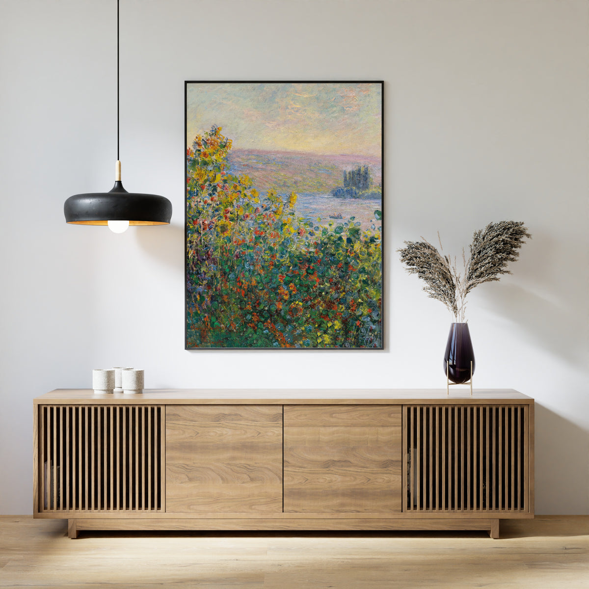 Claude Monet — Vétheuil (flower beds by the Seine) | Fine Art Print