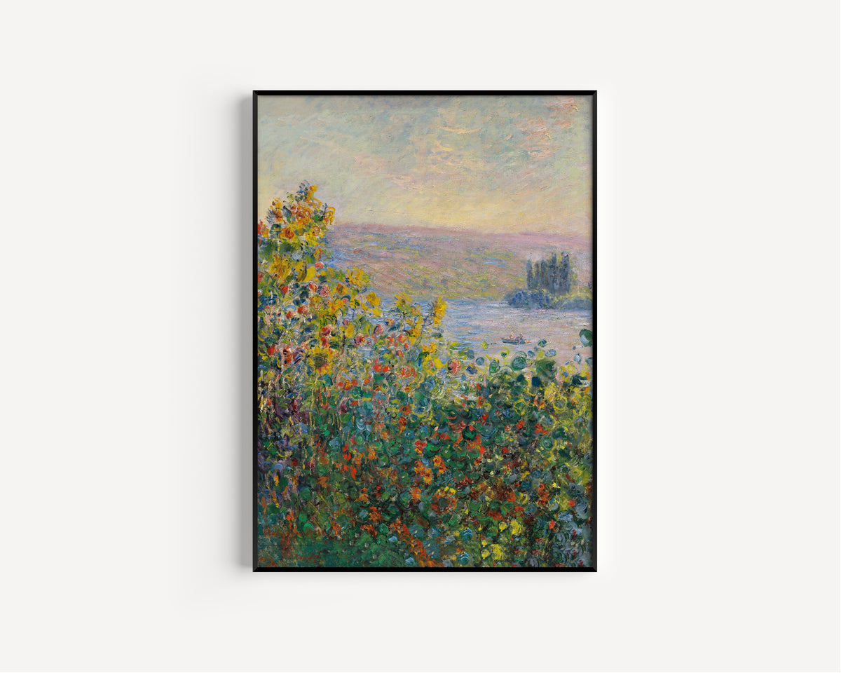 Claude Monet — Vétheuil (flower beds by the Seine) | Fine Art Print