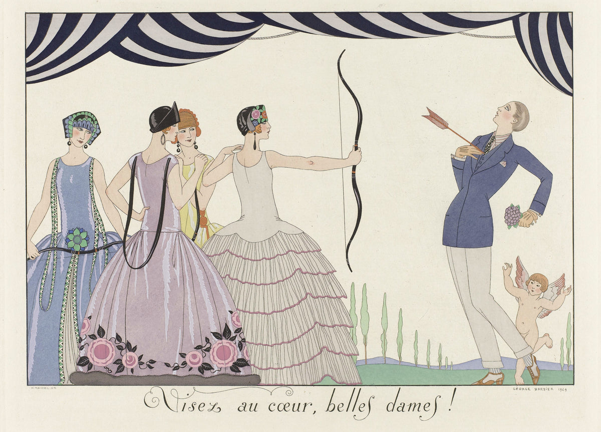 George Barbier — Visez au cœur, belles dames! | Art Deco Fashion Print