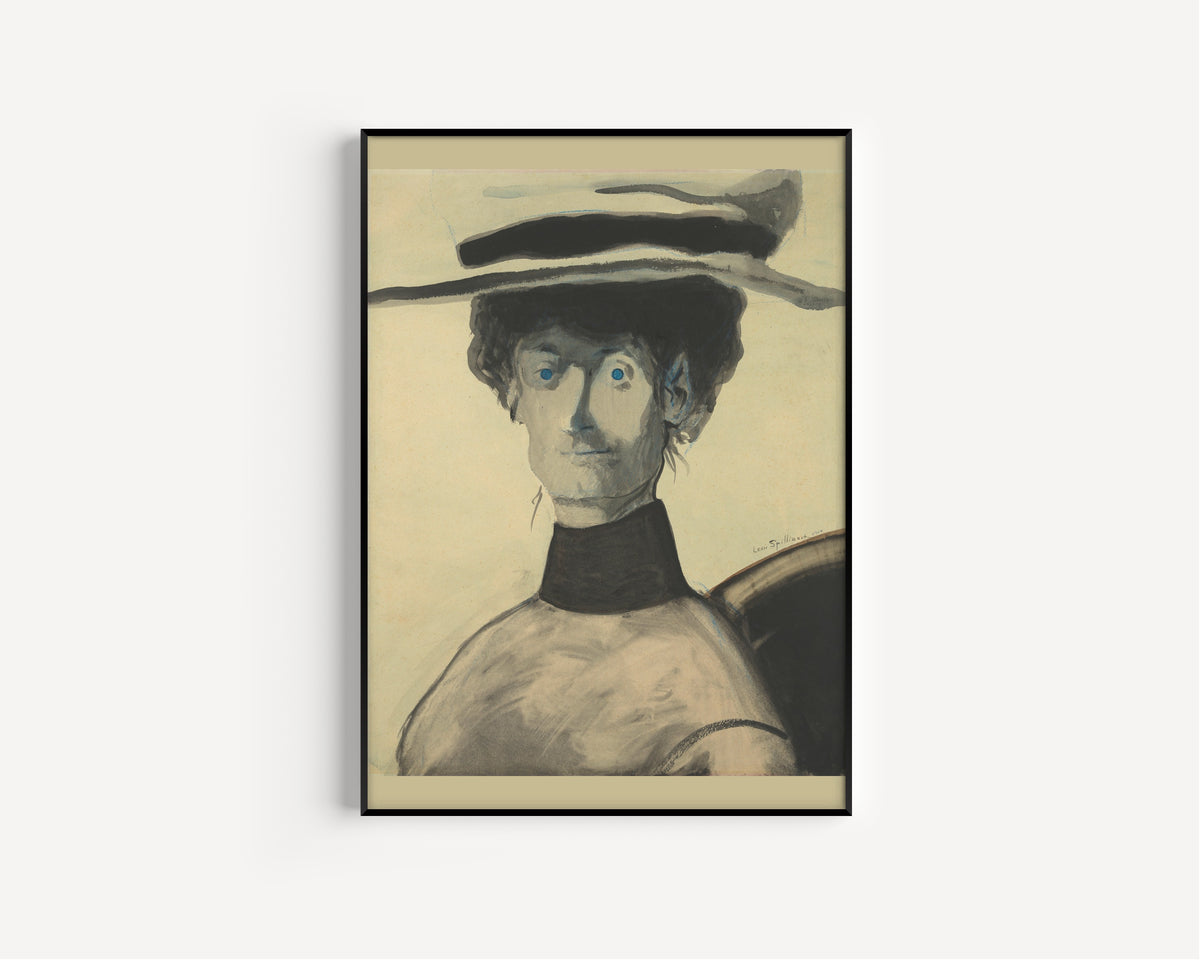 Léon Spilliaert — Vrouw met roze hoed | Symbolist Art Print