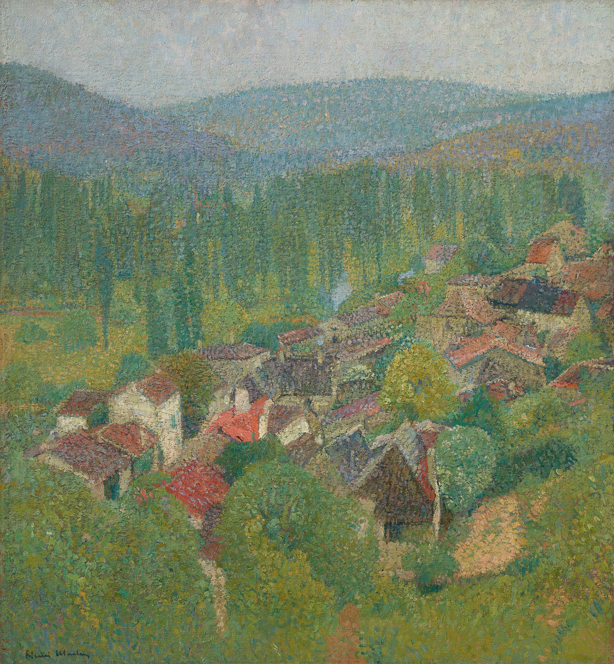 Henri Martin — Vue des toits de Labastide-du-Vert en été | Pointillist Landscape Print