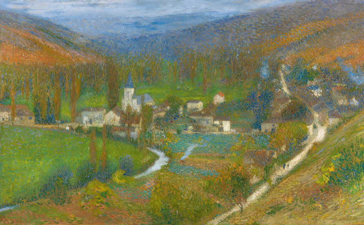 Henri Martin — Vue générale de Labastide-du-Vert du haut du parc de Marquayrol | Pointillist Landscape Print