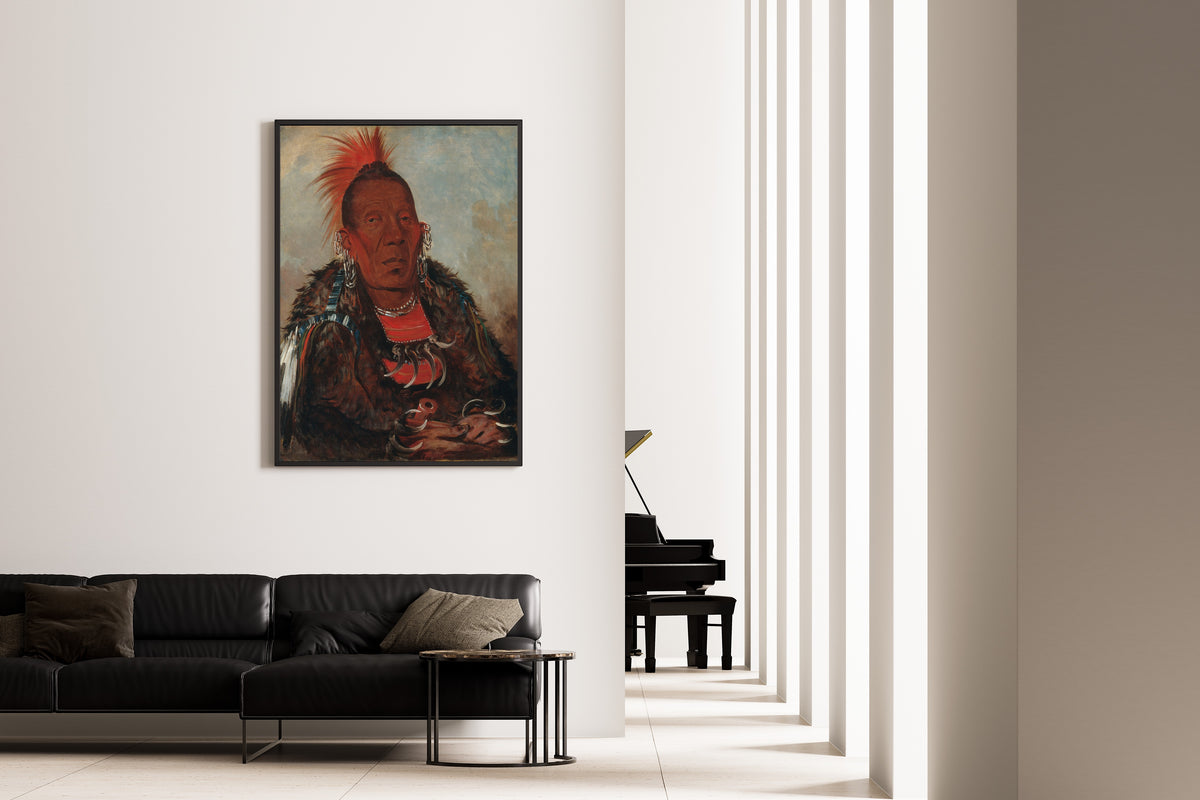 George Catlin — Wah-ro-née-sah, The Surrounder, Chief of the Tribe | Western Art Print